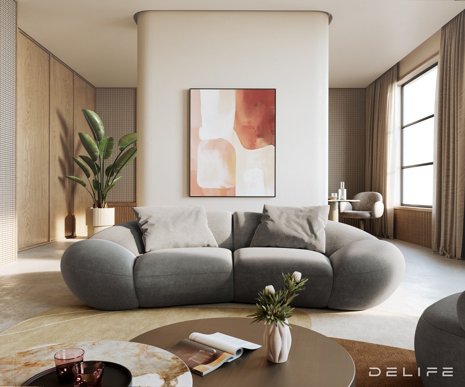 Sofa Lunna 280x170 cm, material: strukturirana tkanina