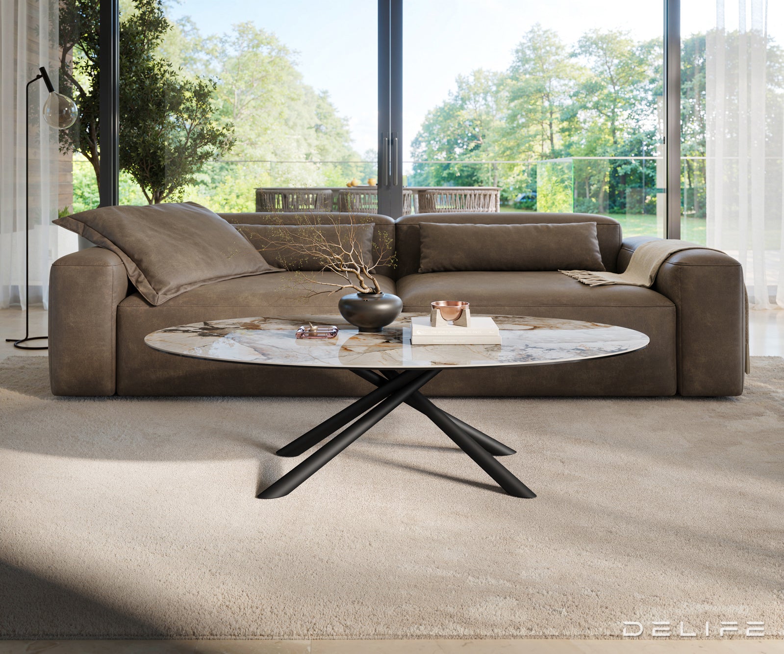 Klubska mizica Edge 140x80 cm, material: keramika Patagonia