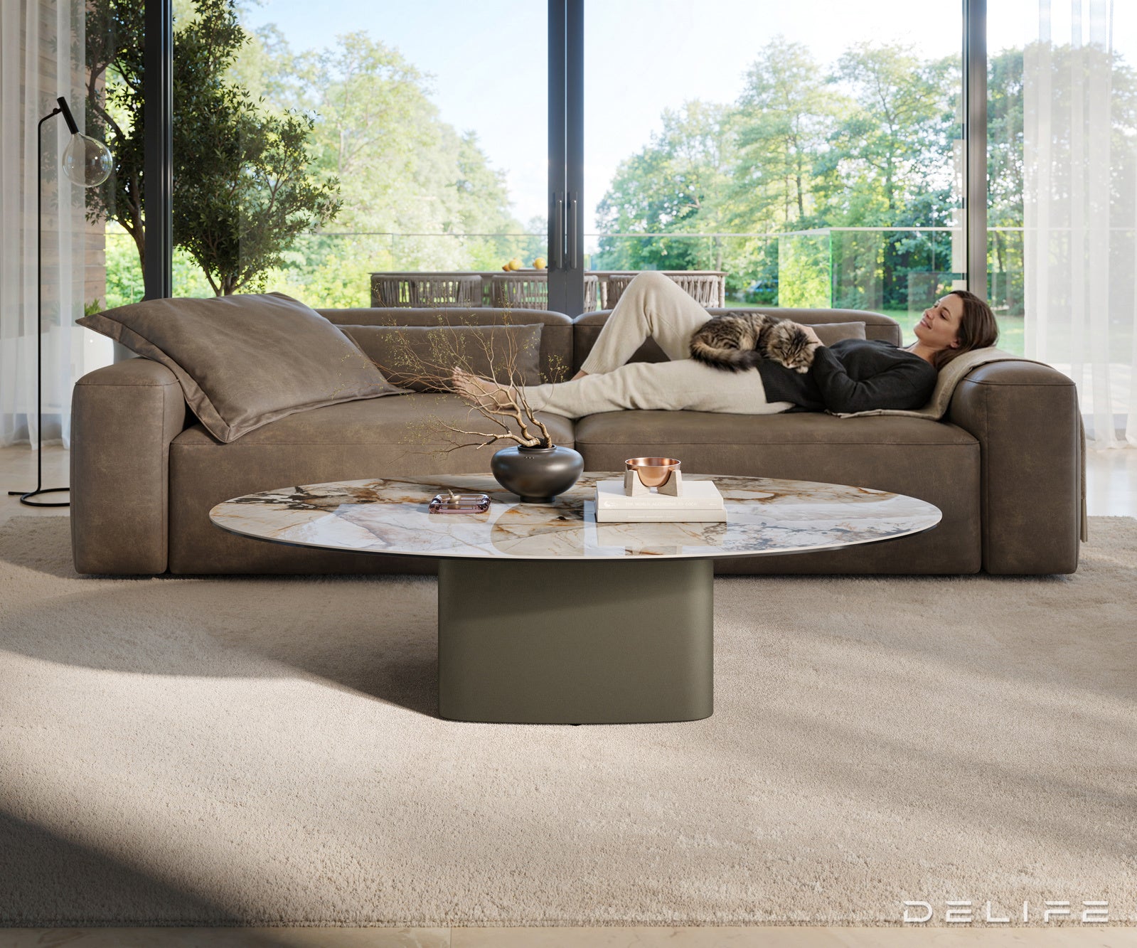 Klubska mizica Edge 140x80 cm, material: keramika Patagonia