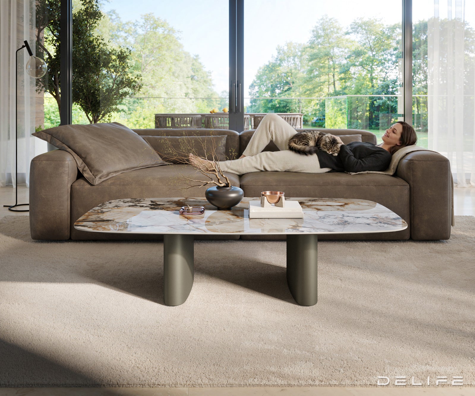 Klubska mizica Edge 140x80 cm, material: keramika Patagonia