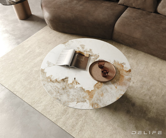 Klubska mizica Edge 100x100 cm, material: keramika Minas Melange