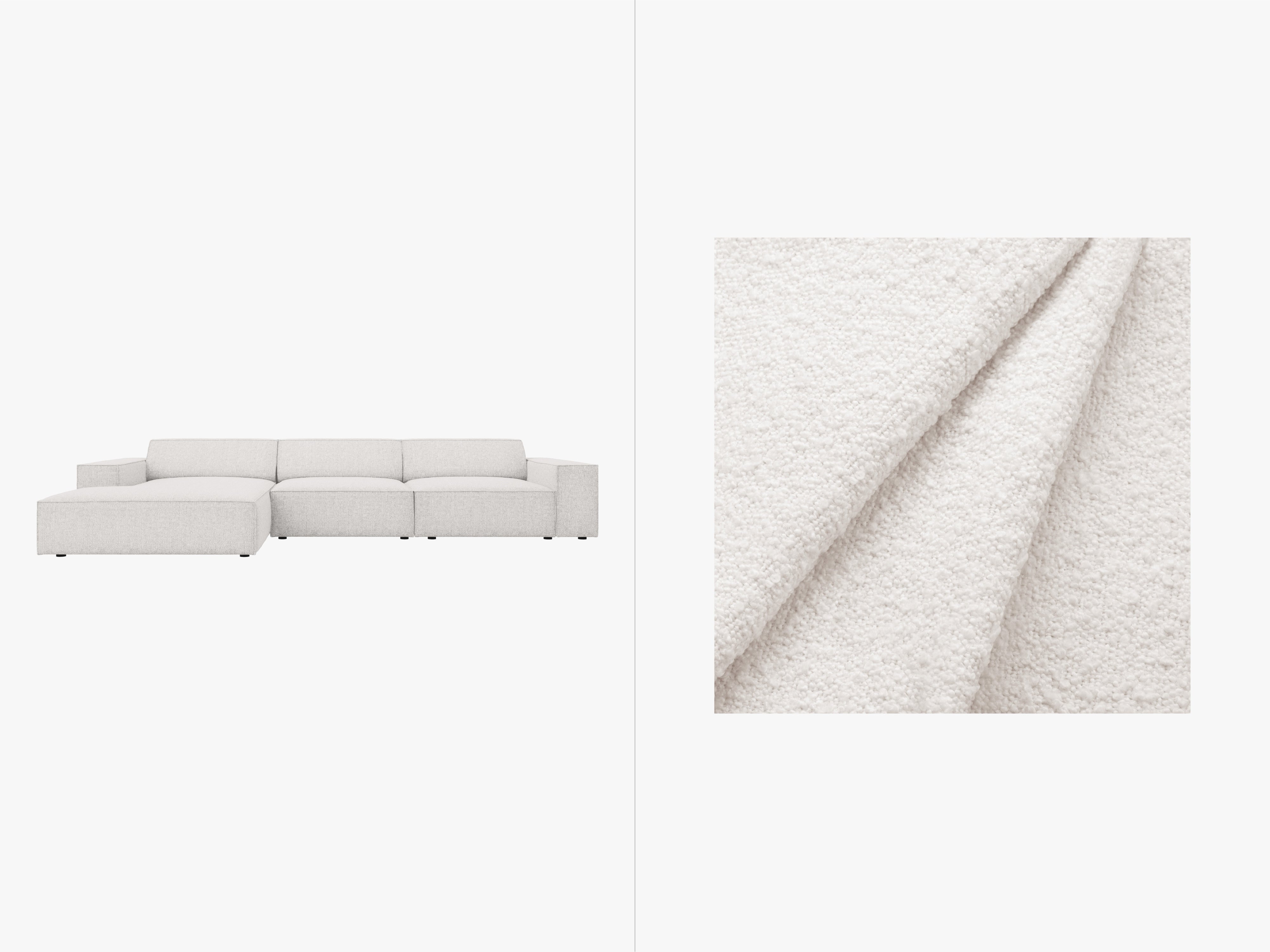 Kotna sedežna garnitura Jodie 284x162 cm, material: bouclé