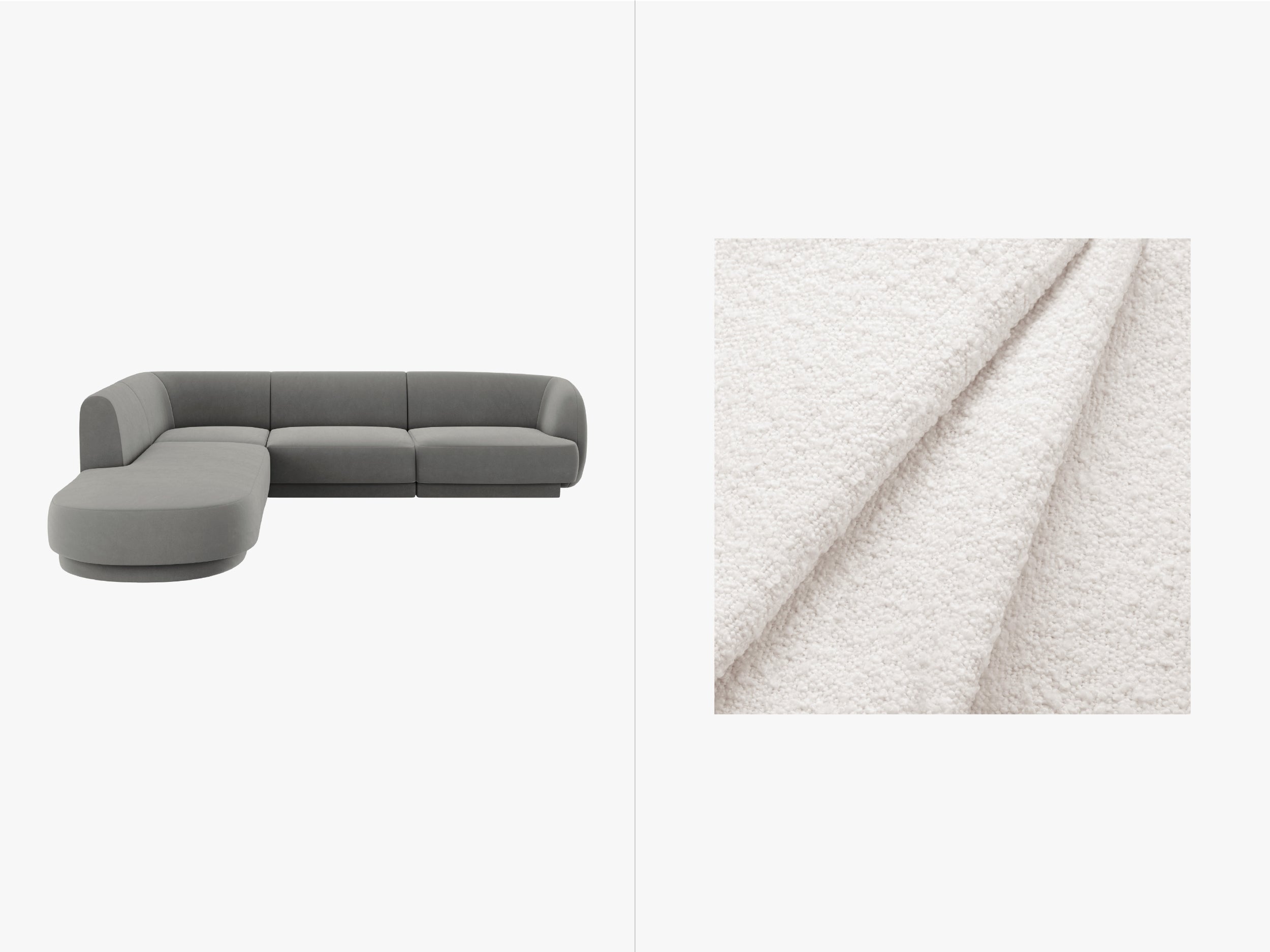 Kutna garnitura Miley 255x248cm, Materijal: Boucle