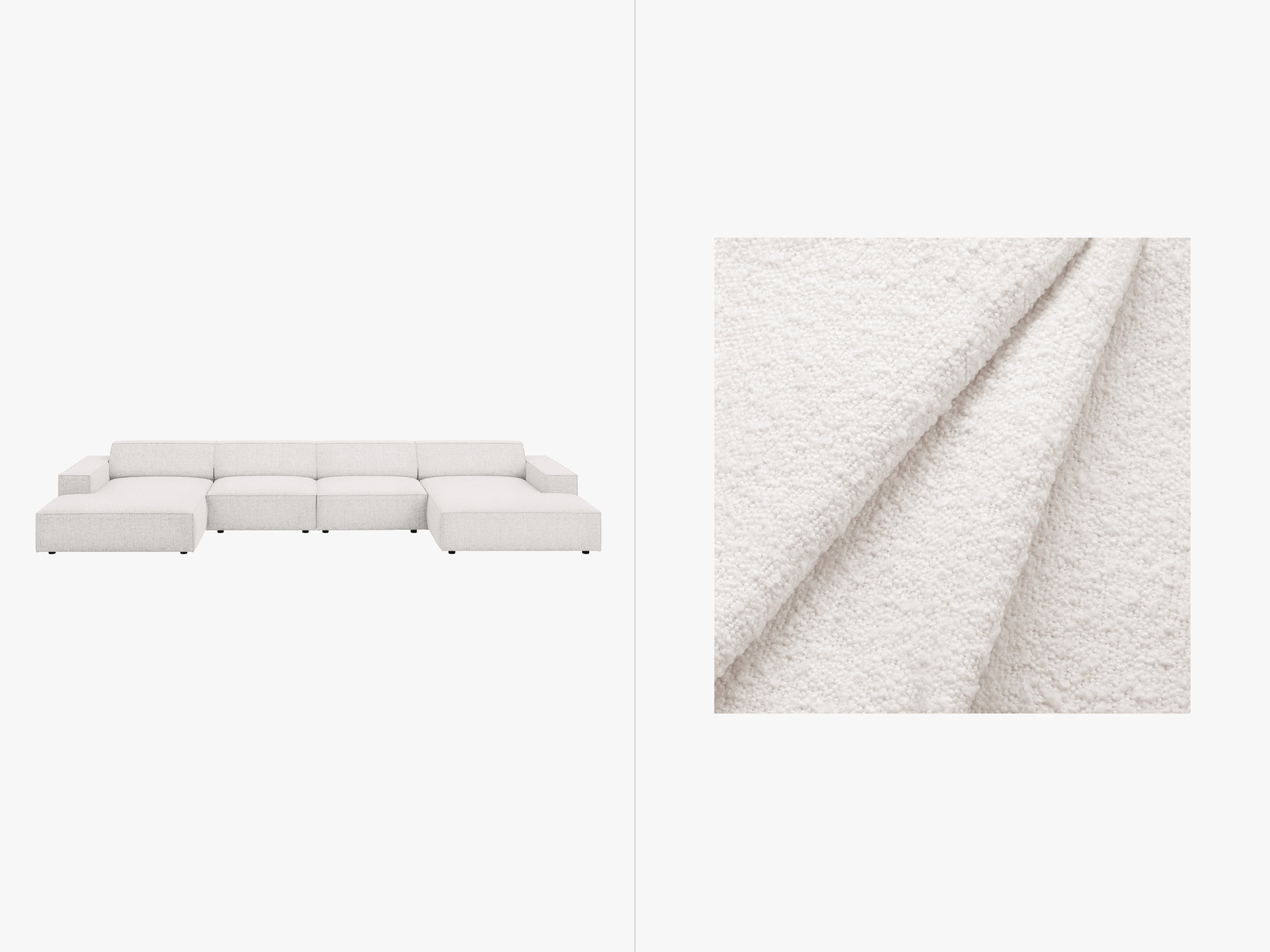 Kotna sedežna garnitura Jodie 364x162cm, material: boucle