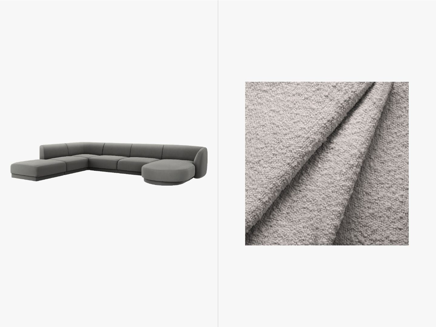 Kotna sedežna garnitura Miley Panoramic, 330x255cm, Material: Žamet