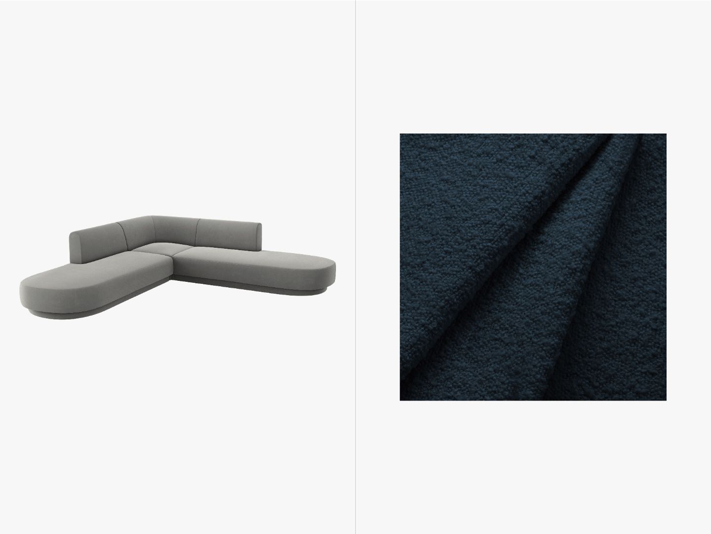 Kotna sedežna garnitura Miley okrogla, 248x248cm, Material: Žamet