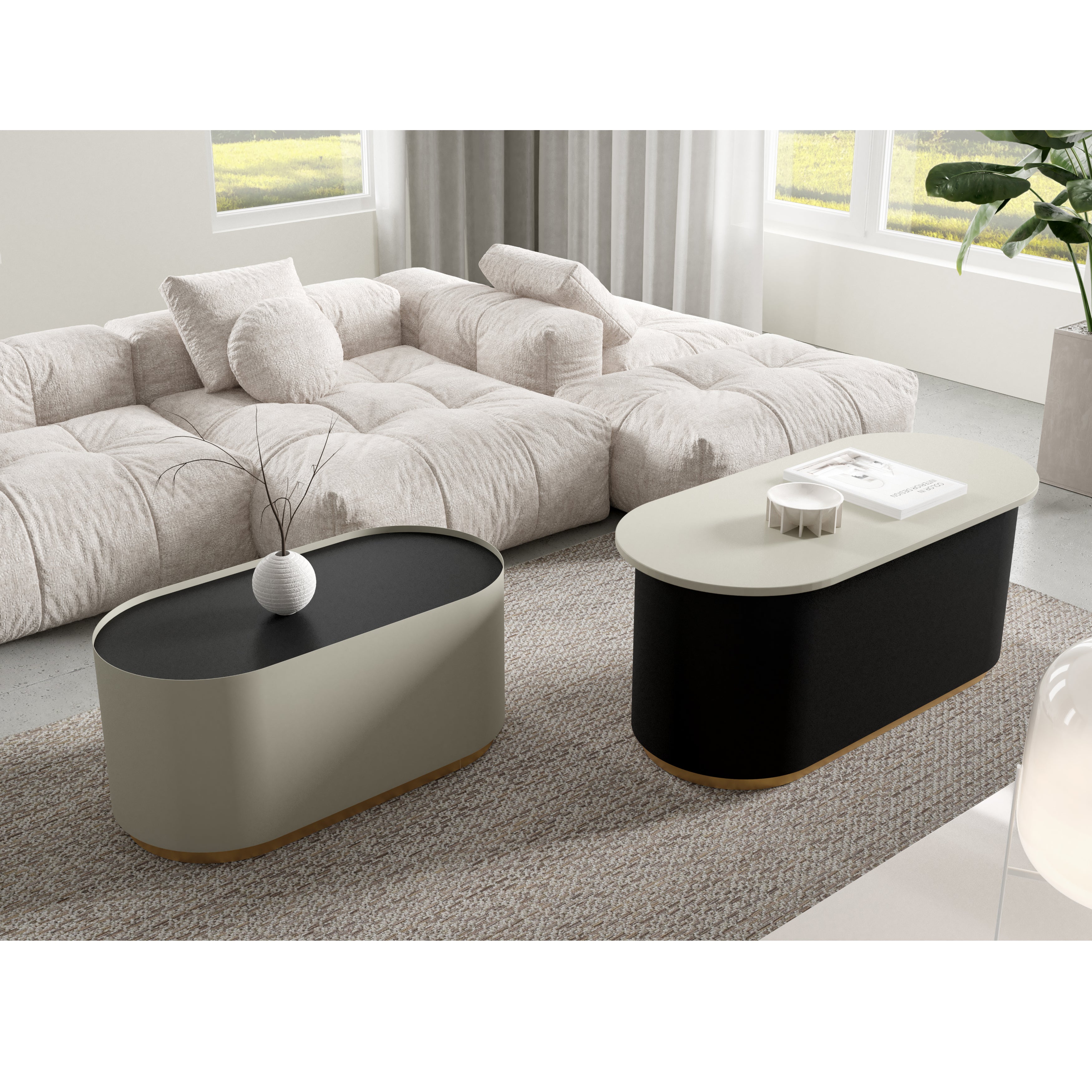 Komplet 2 klubskih mizic Milo, Material: Laminirana plošča