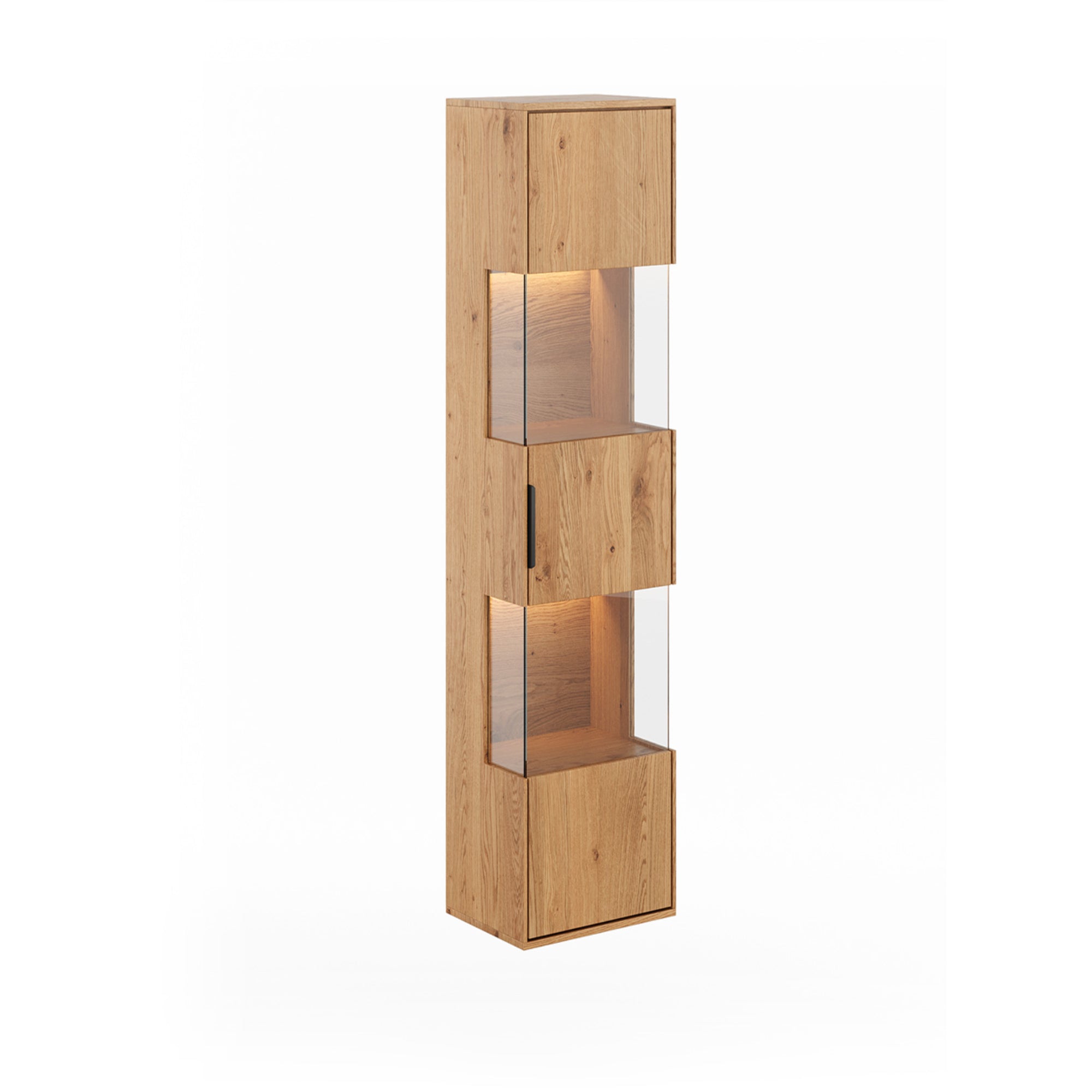Viseča vitrina Tirano 33x142 cm, material: masiven hrastov les
