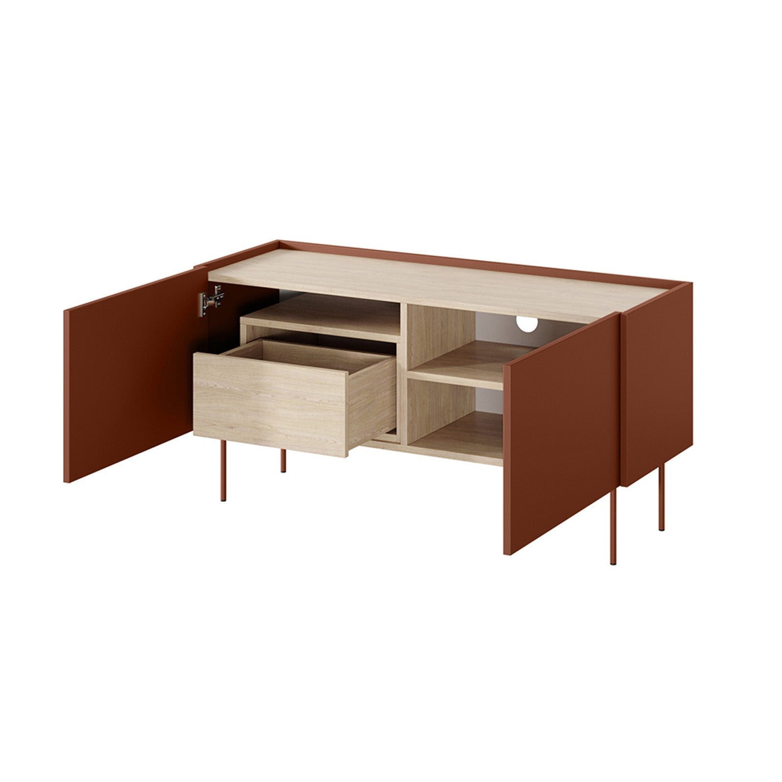 Dizajnerska komoda 120 cm, 2 vrata in 1 predal, Material: MDF