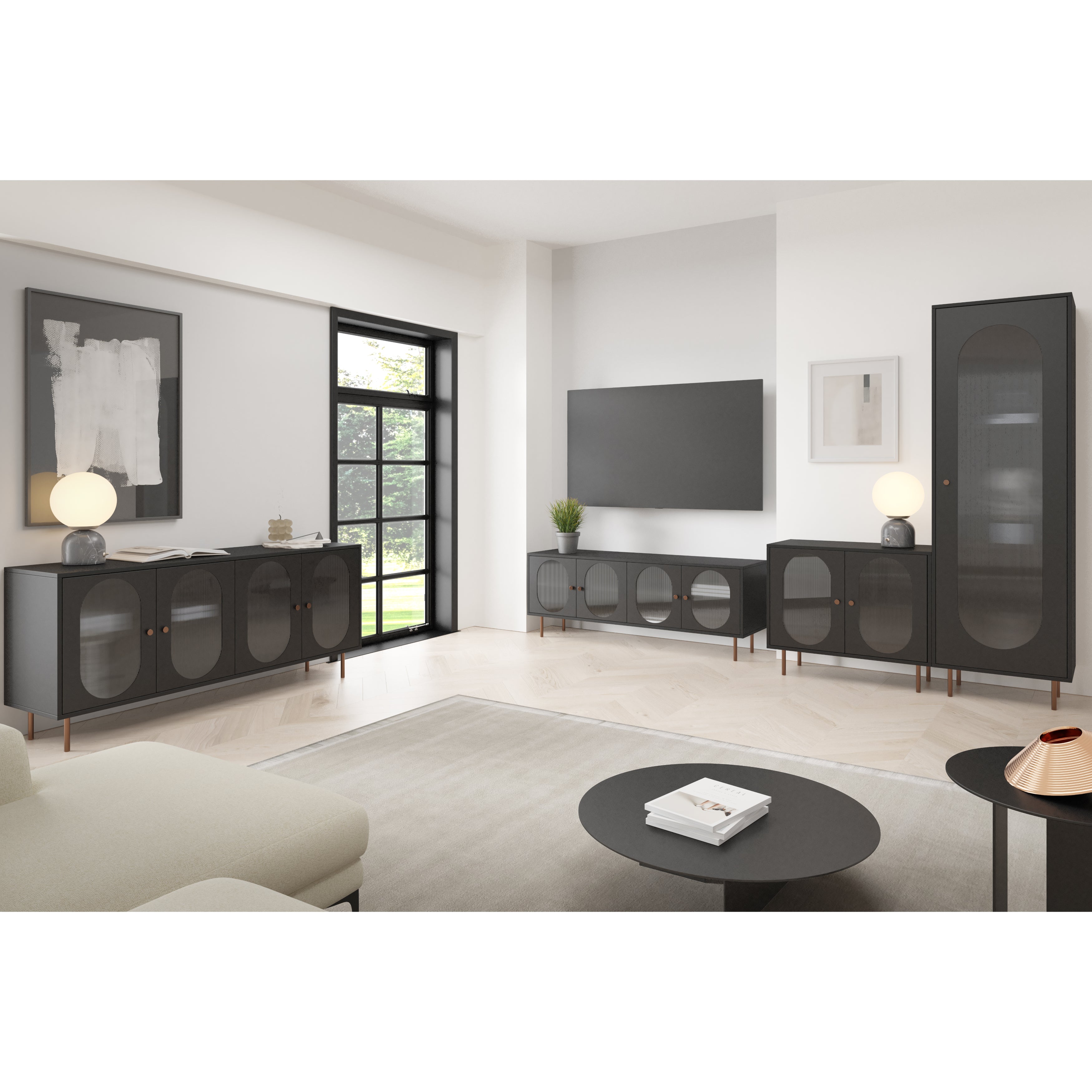 TV komoda žamet 161x38cm, material: laminirana plošča