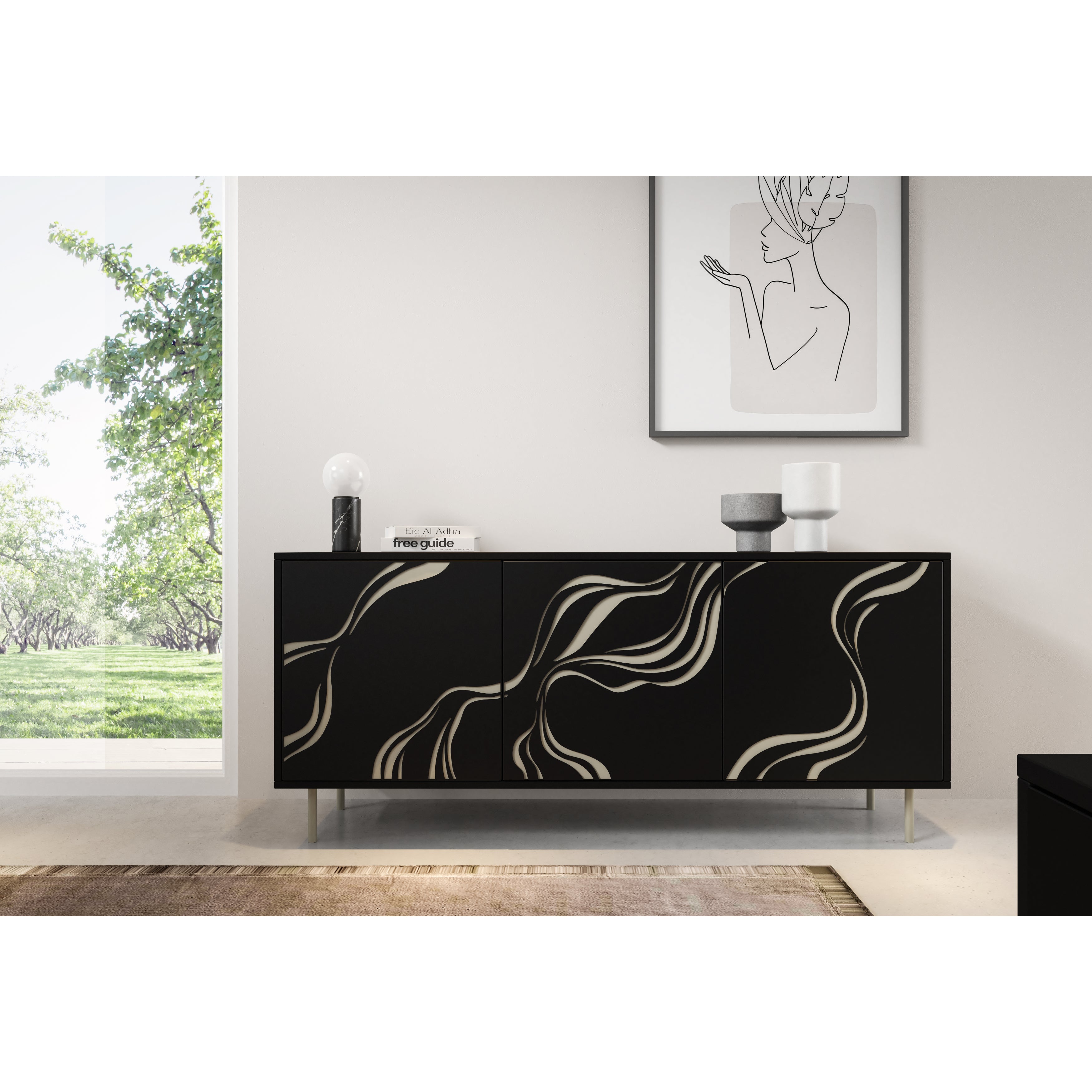 Komoda Vintro 164,5x42cm, Material: Laminirana plošča