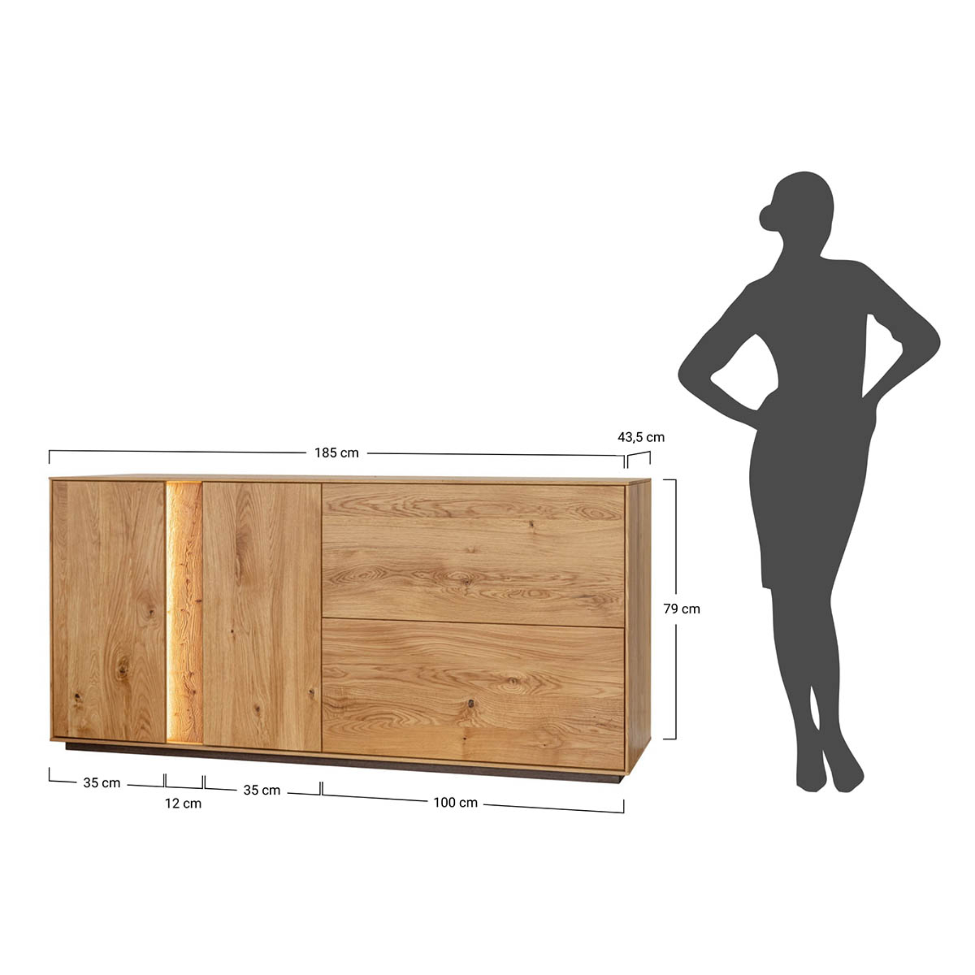 Komoda Collodi, Material: Masivni hrast