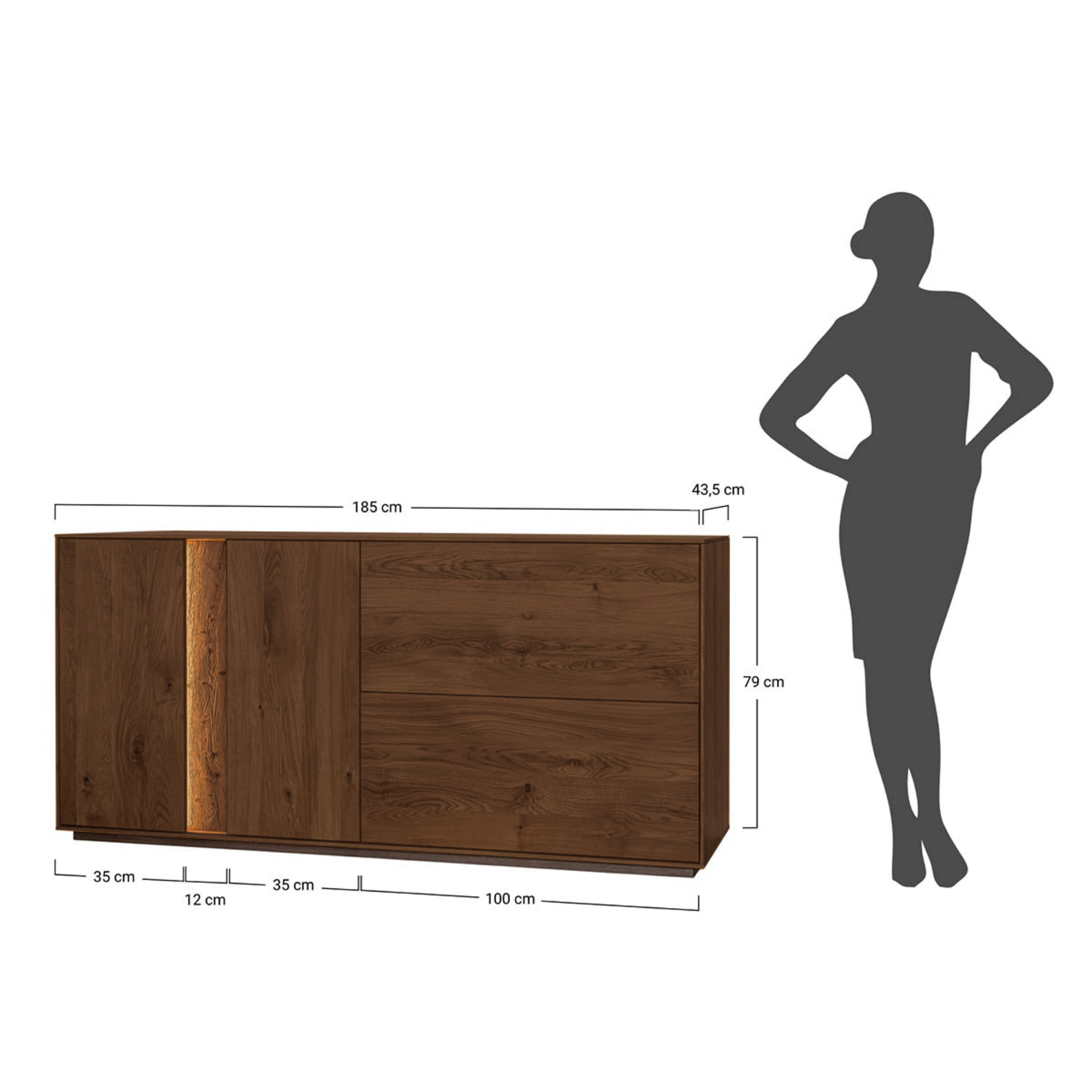 Komoda Collodi, Material: Masivni hrast