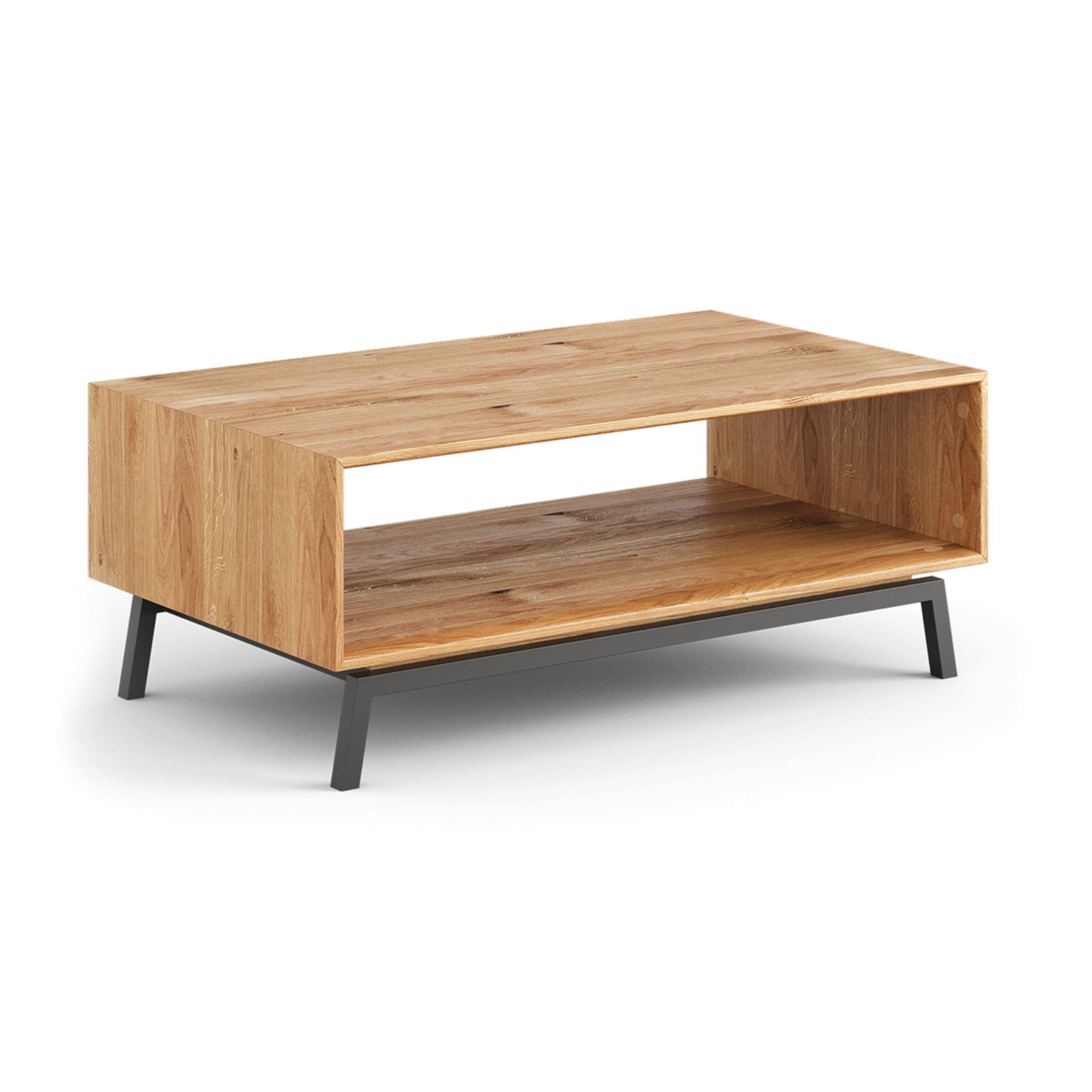 Klubska mizica Modern Loft 100,50x60 cm, Material: Masivni hrast