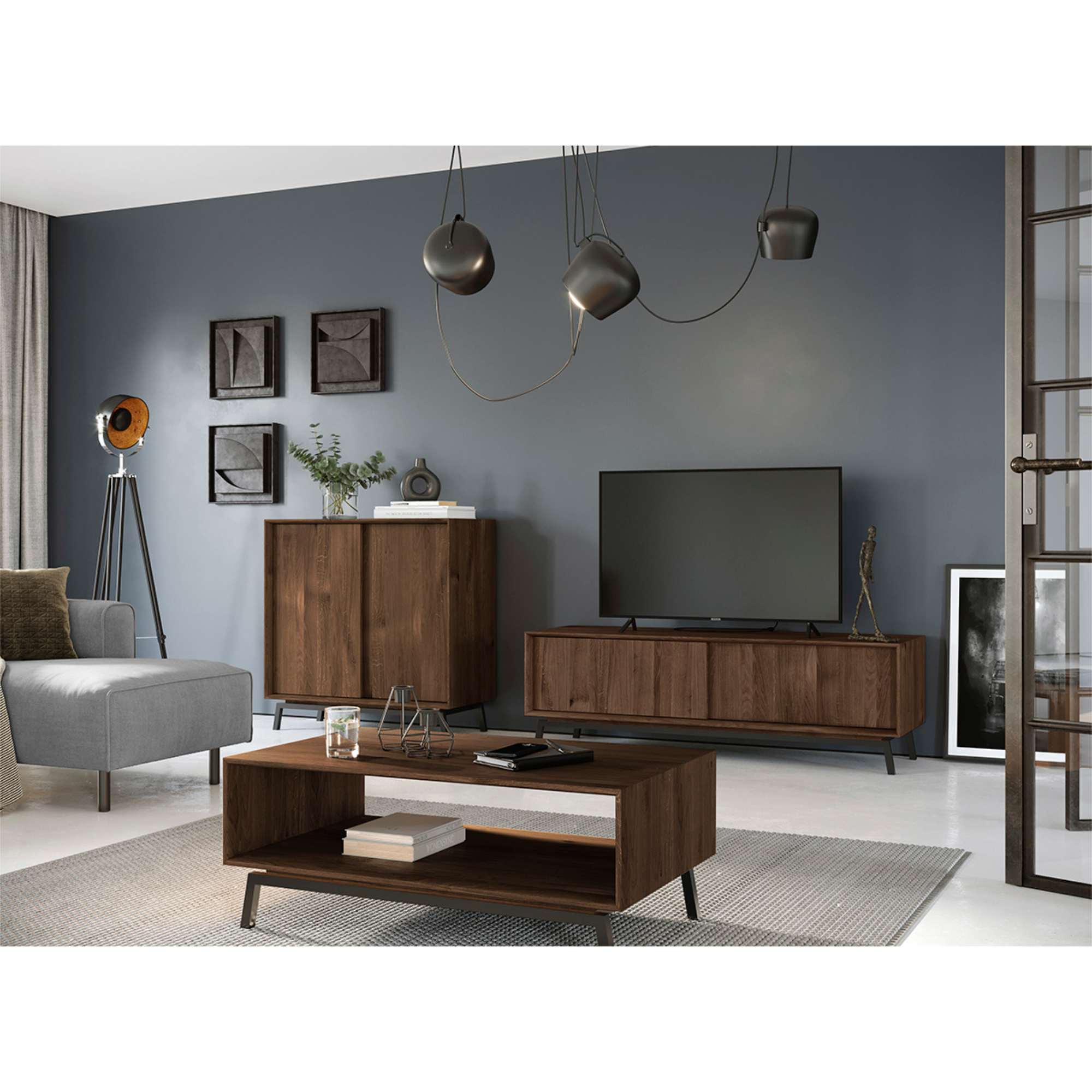 Klubska mizica Modern Loft 100,50x60 cm, Material: Masivni hrast