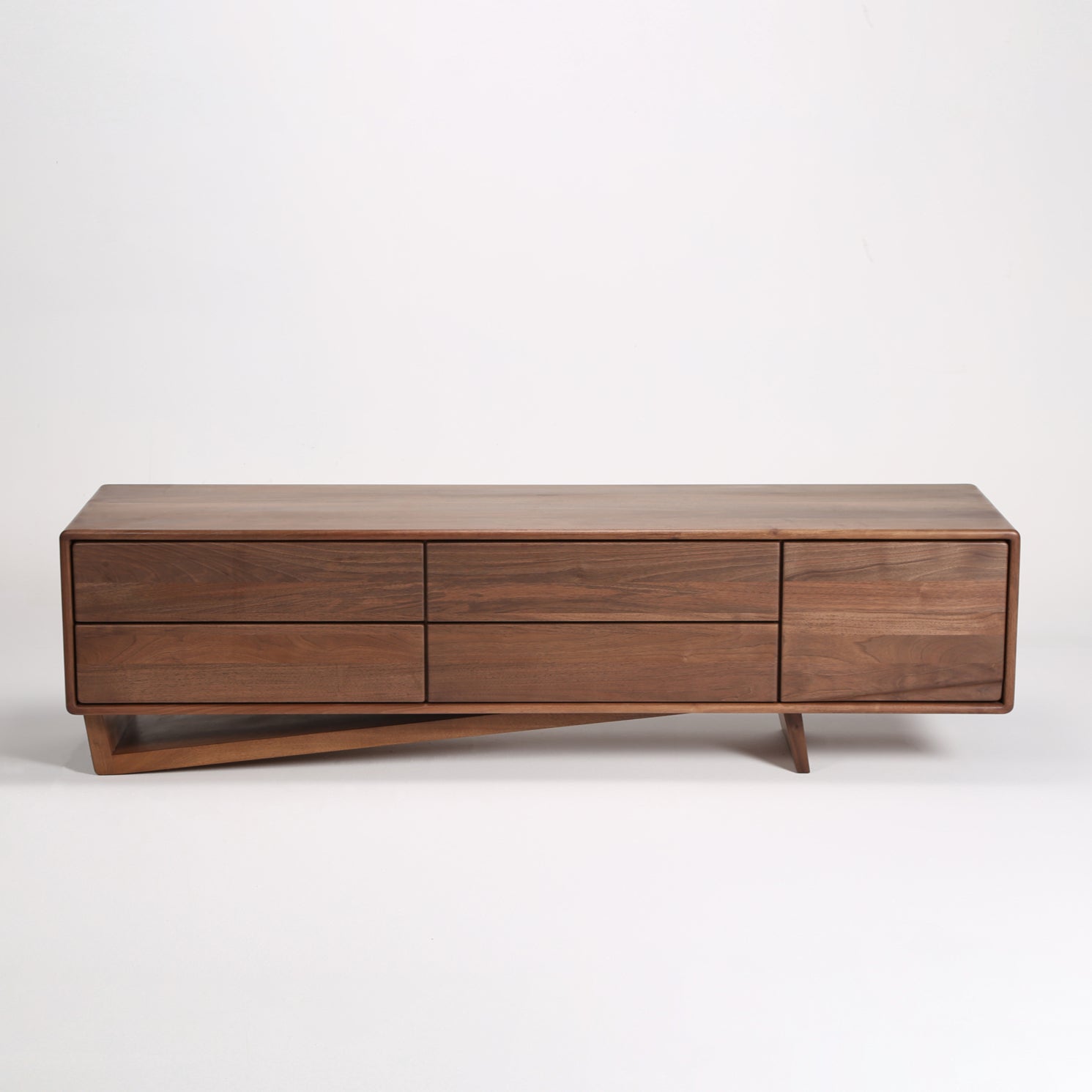 TV komoda Linea 180x44,5 cm, material: polno les oreh