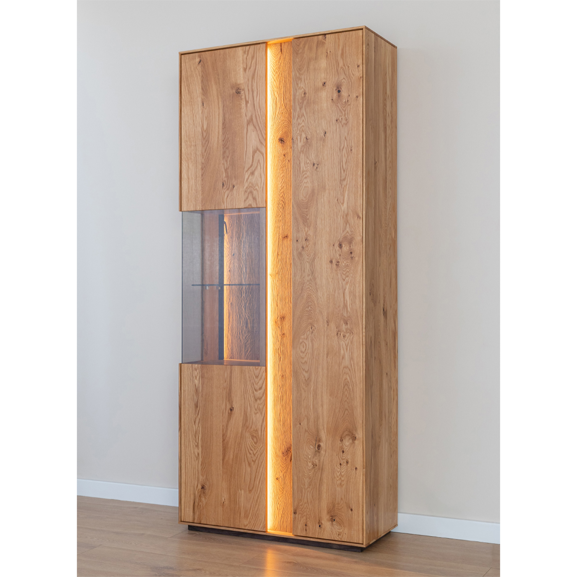 Vitrina Collodi 84,50x205 cm, Material: Masivno hrastovo les