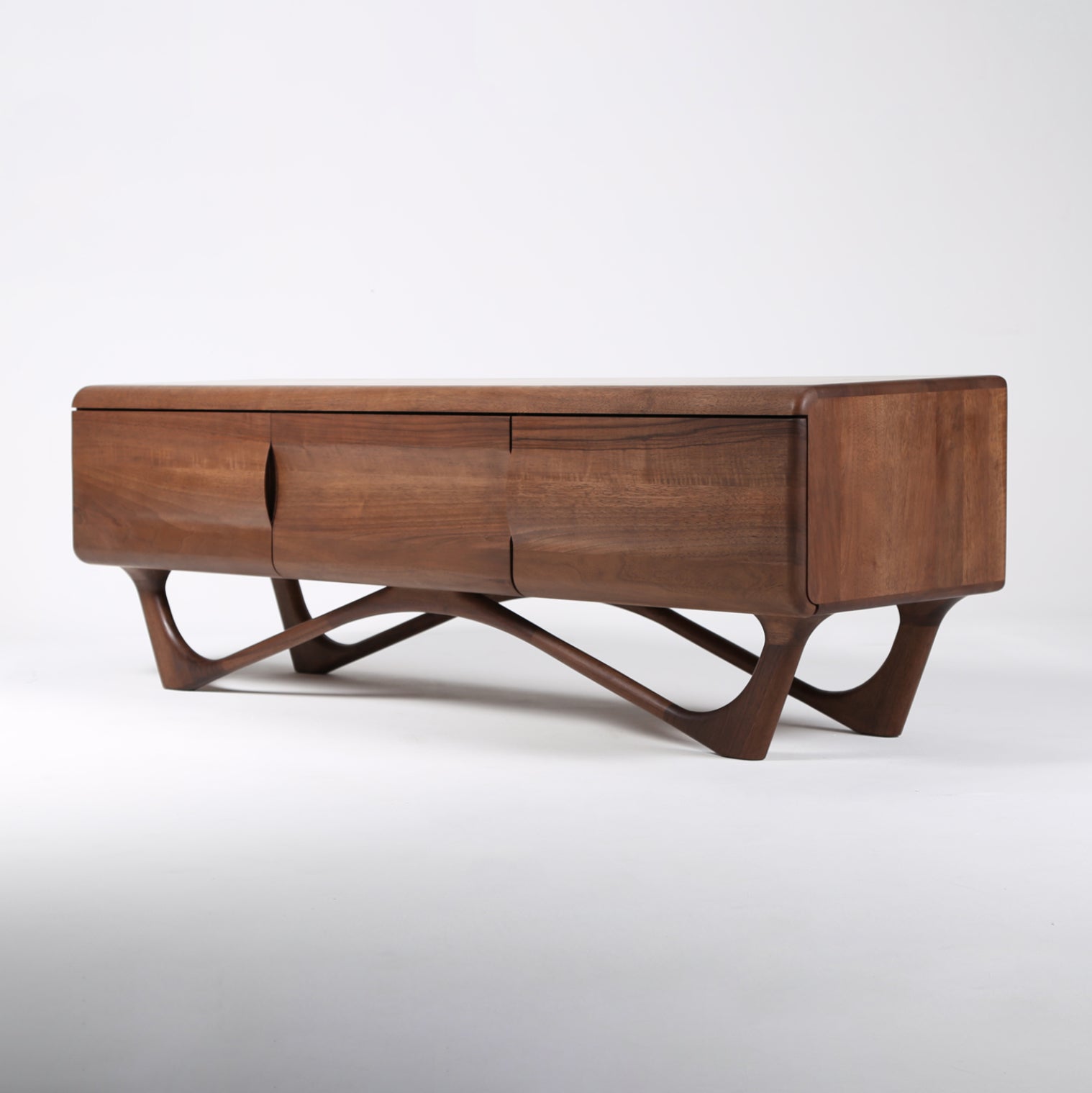TV komoda Antoni 160x45 cm, material: polno les oreh