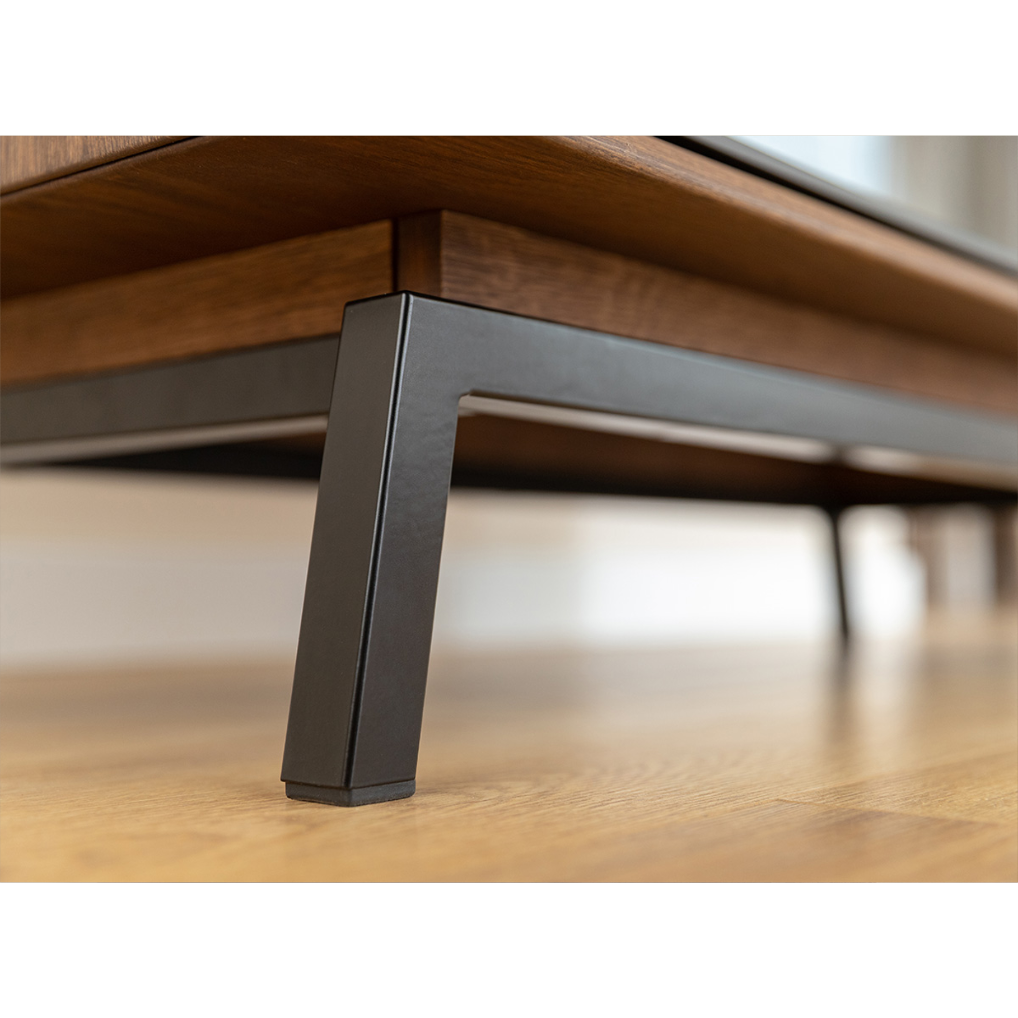 Komoda Modern Loft 101x45 cm s steklom, material: masivni hrast