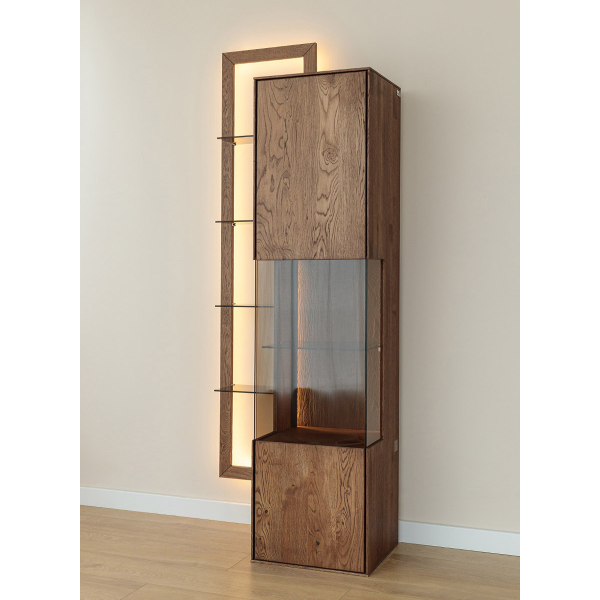 Vitrina Collodi 73x195 cm, Material: Masivno hrastovo les