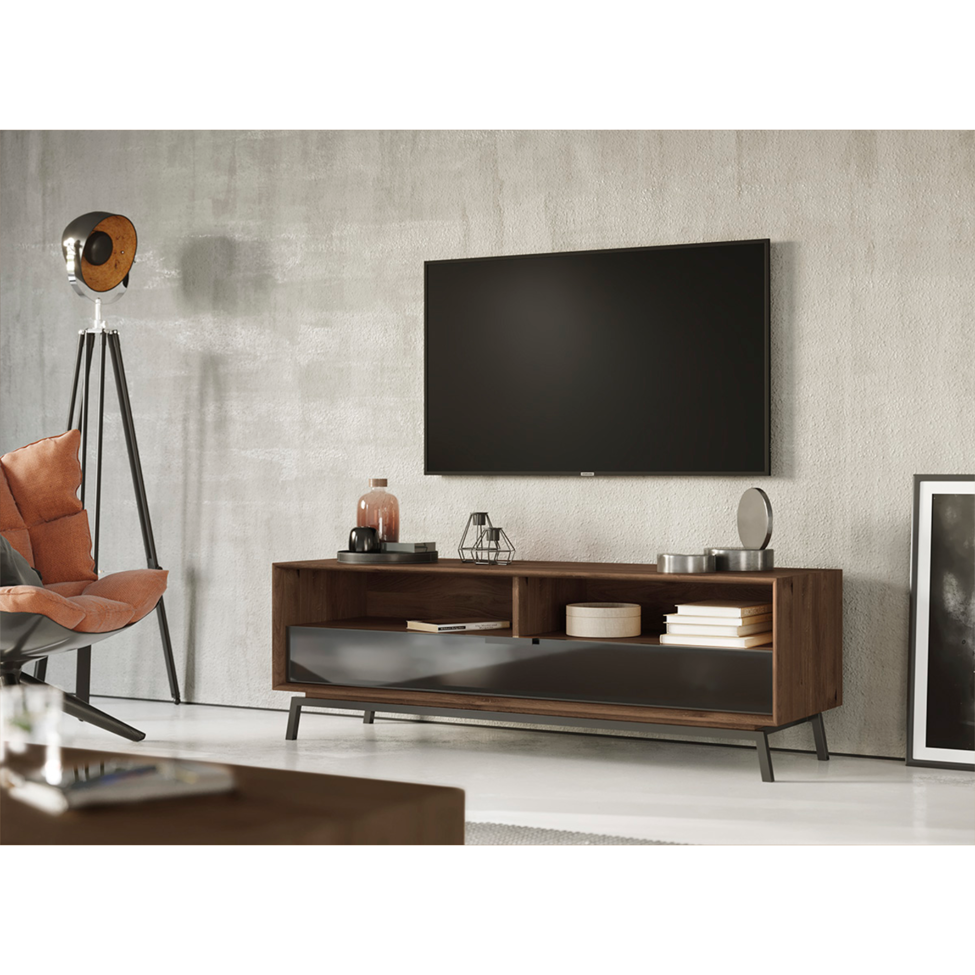 TV Komoda Modern Loft 160x50cm, Material: Masivno hrastovo les