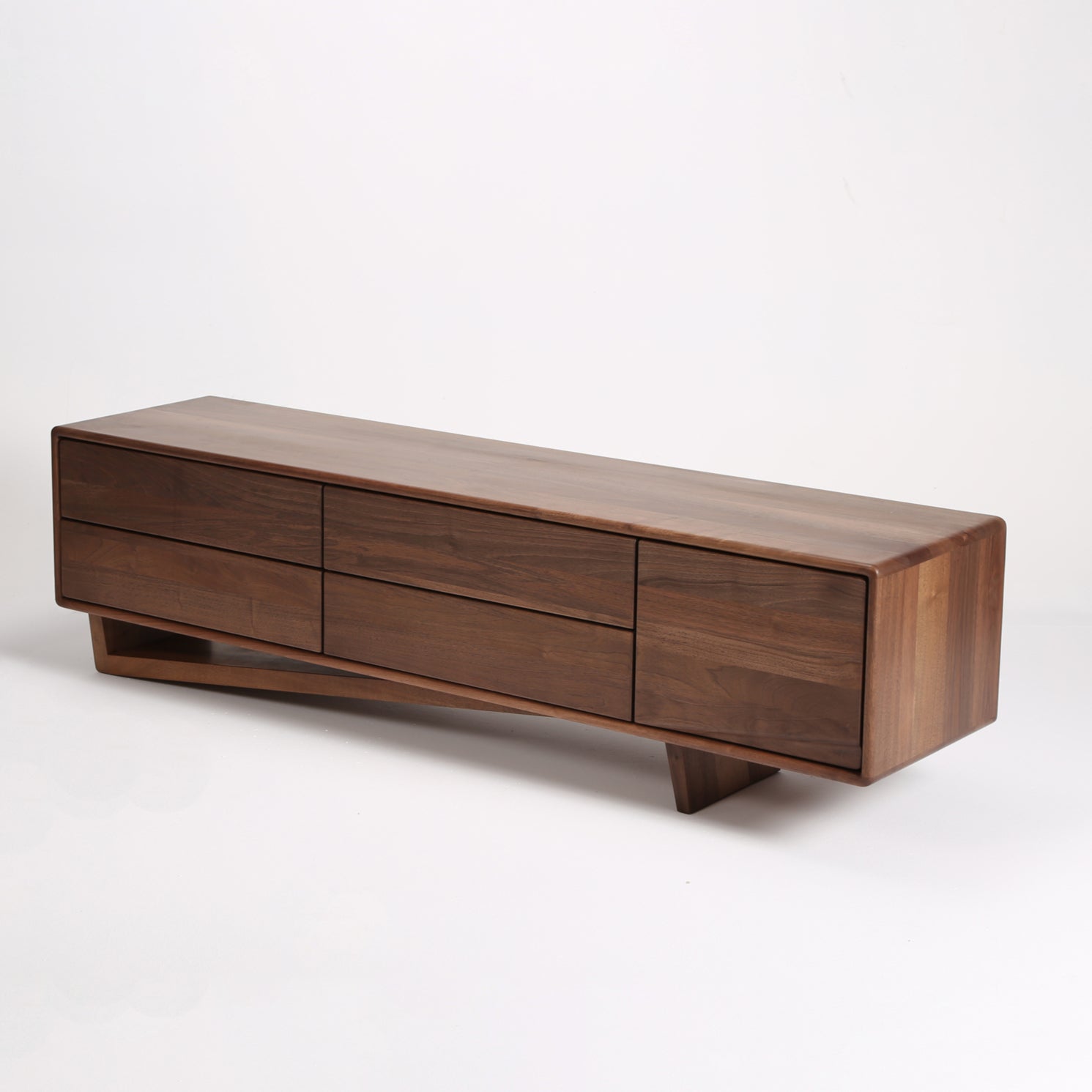 TV komoda Linea 180x44,5 cm, material: polno les oreh