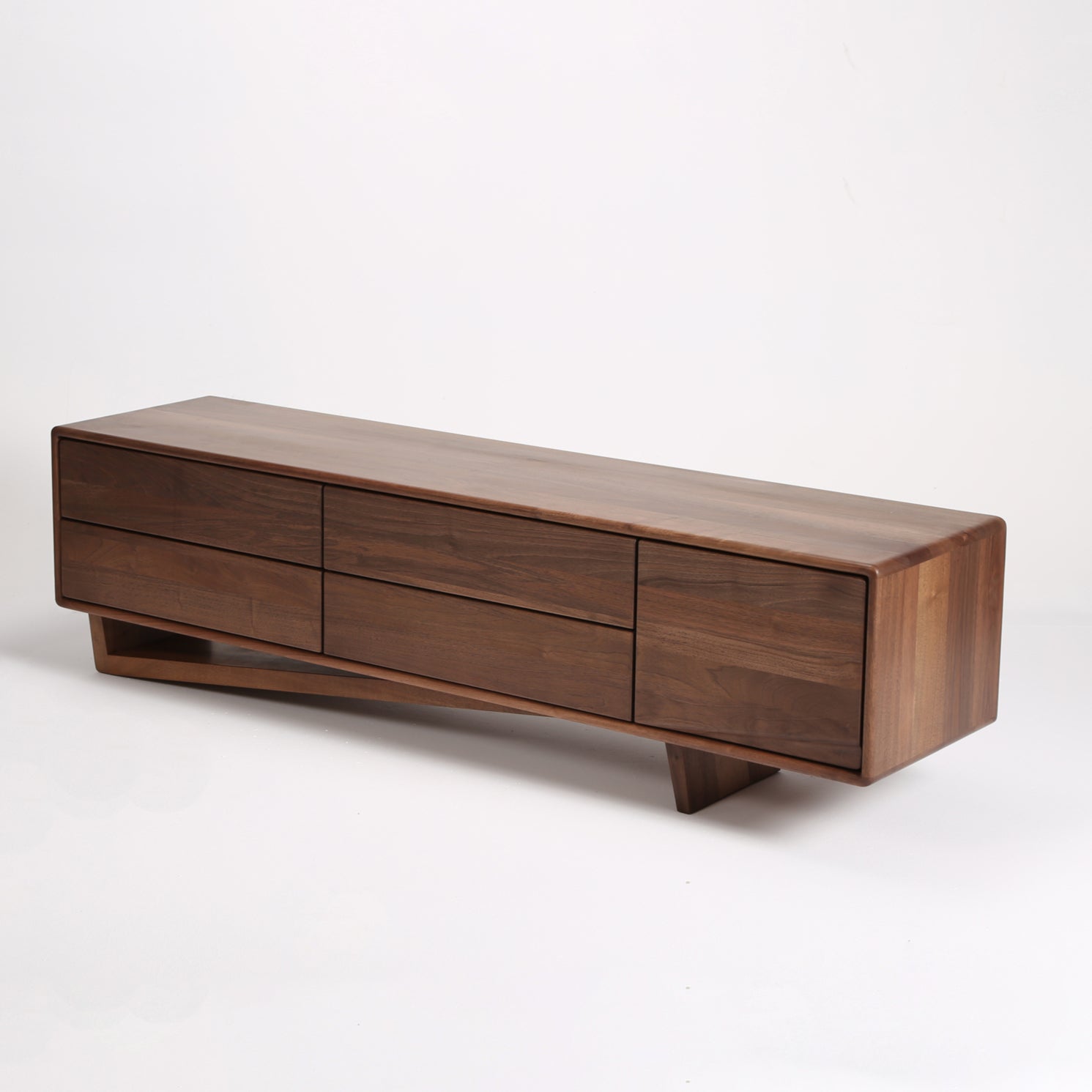TV komoda Linea 180x44,5 cm, material: polno les oreh
