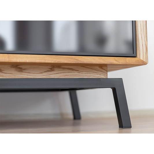 Komoda Modern Loft 120,50x45 cm s steklom, material: masivno hrastovo les