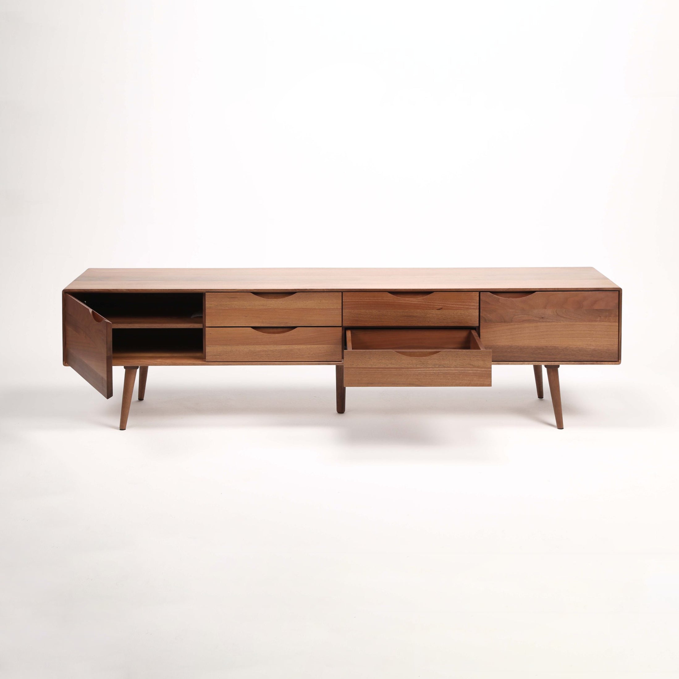TV komoda Primo Bassa 160x41,5 cm, material: polno les oreh