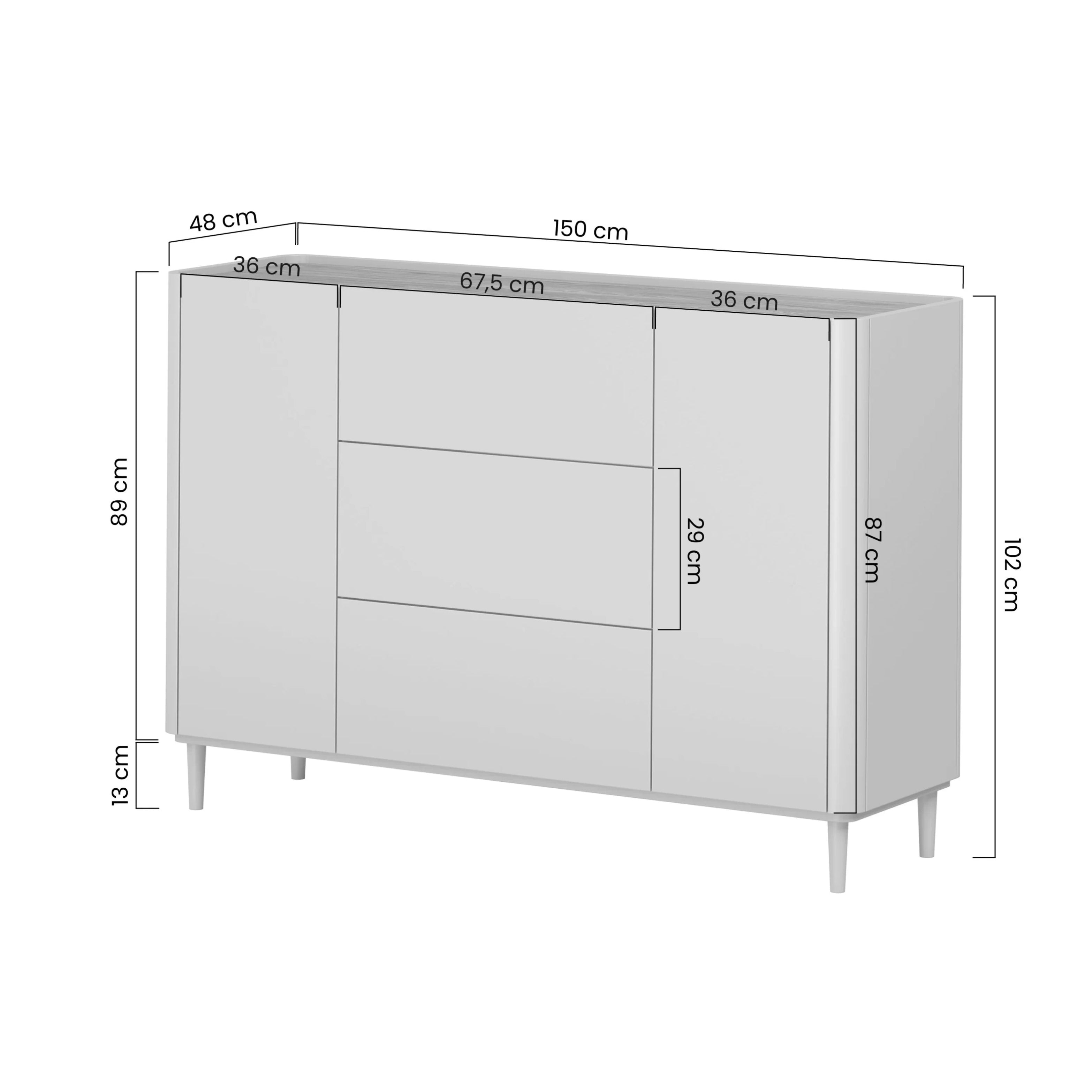 Komoda Elivo 150cm, Material: MDF, melaminska plošča