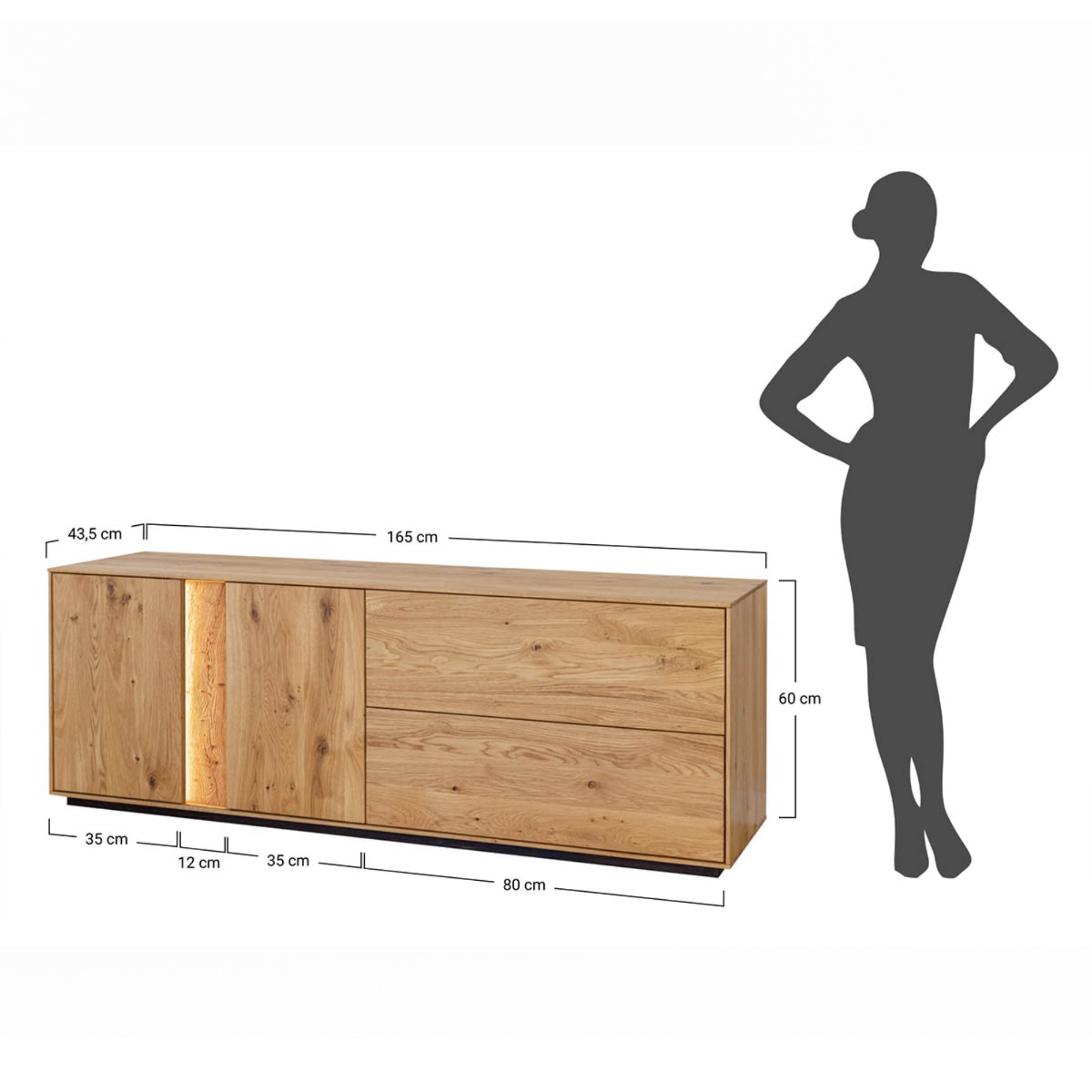 TV komoda Collodi, material: masivni hrast