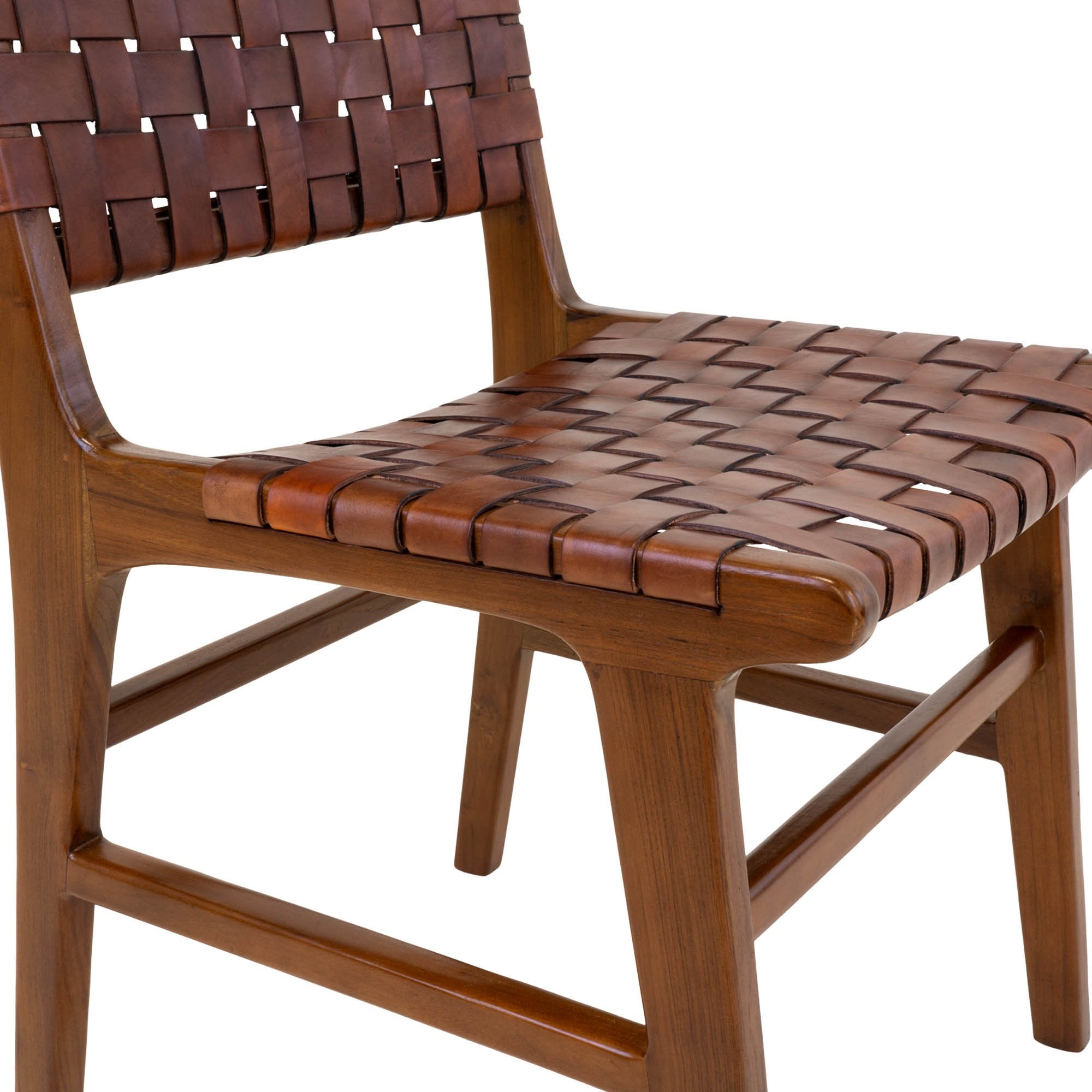 Jedilni stol Perugia, Material: Usnje, Teak