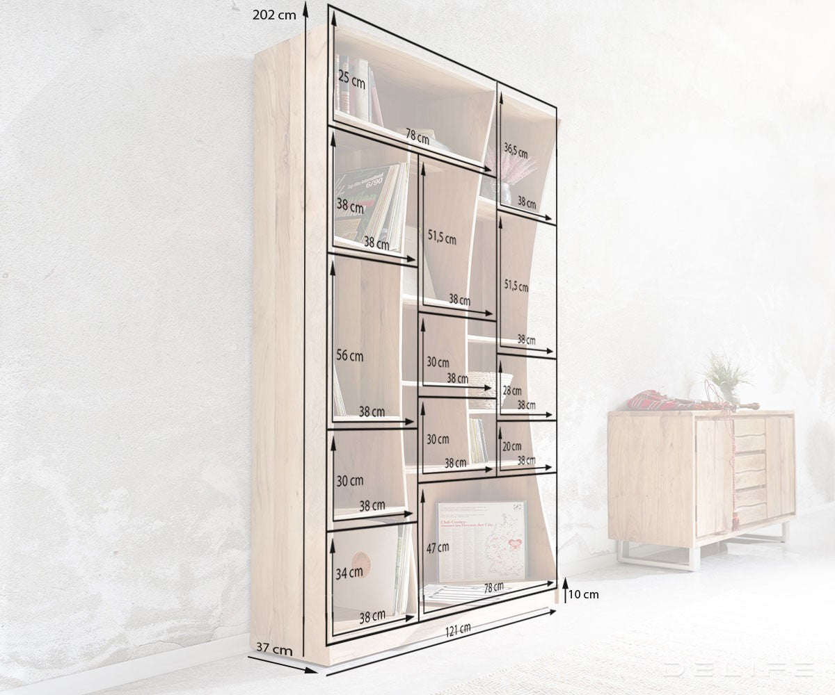 Komplet 2 polic Live-Edge 242 cm, Material: Akacija