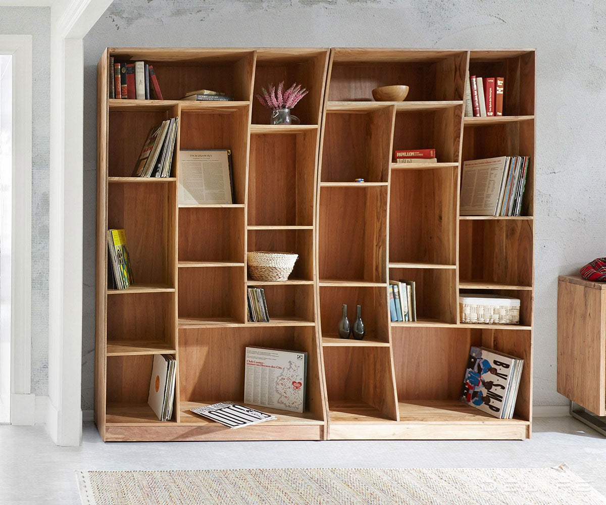 Komplet 2 polic Live-Edge 242 cm, Material: Akacija