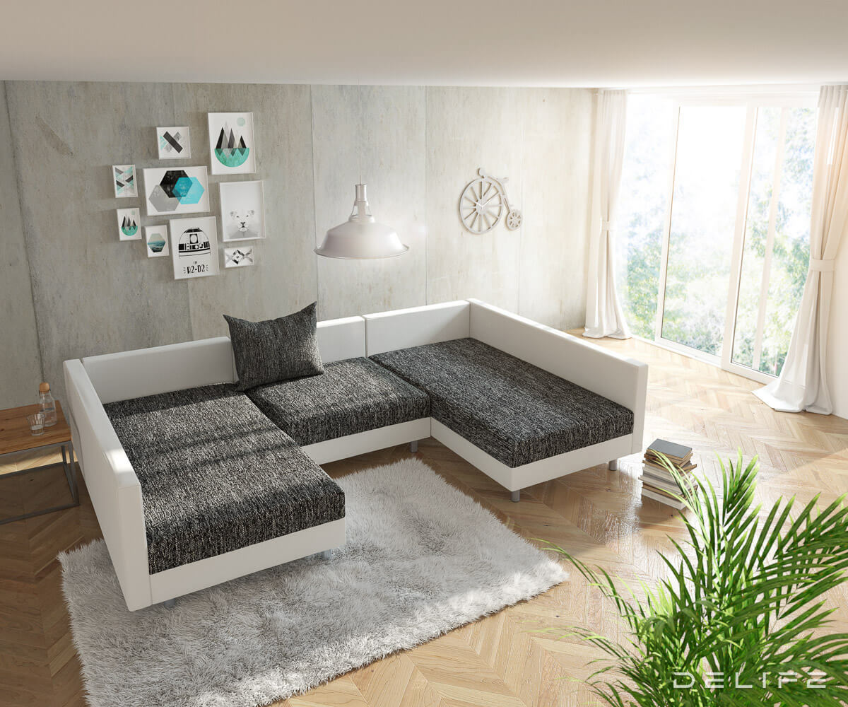 Kutna garnitura Clovis 300x185cm, Materijal: Strukturirana tkanina/Umjetna koža