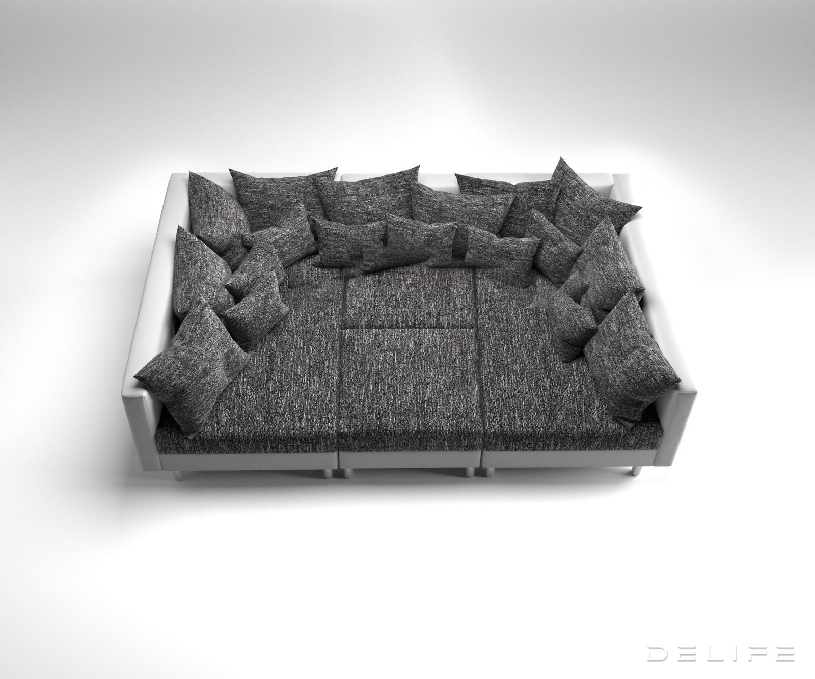 Kutna garnitura Clovis 300x200cm, Materijal: Strukturirana tkanina/Umjetna koža