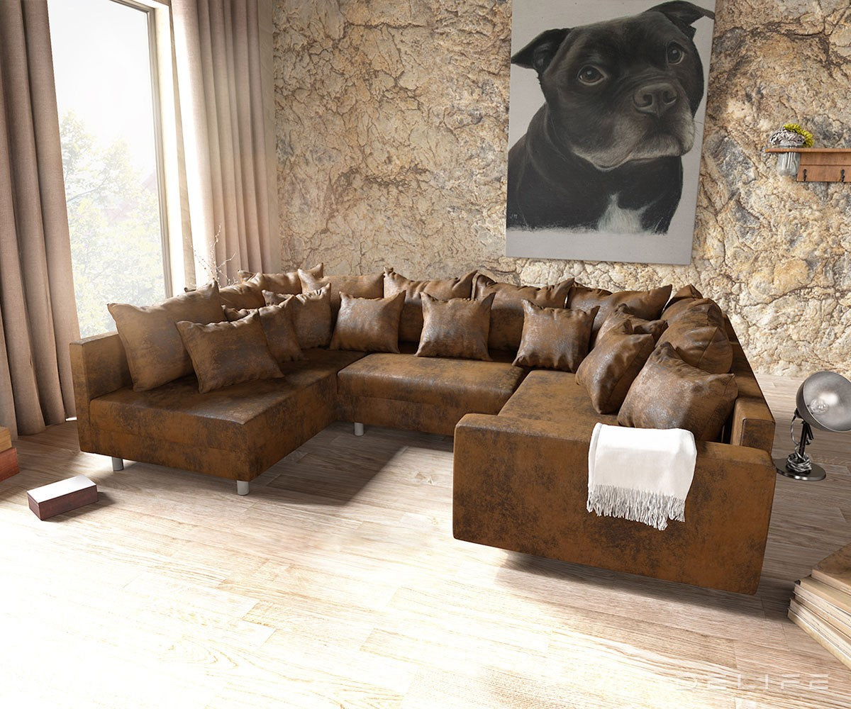 Kotna sedežna garnitura Clovis 300x200cm, Material: Mikrovelur