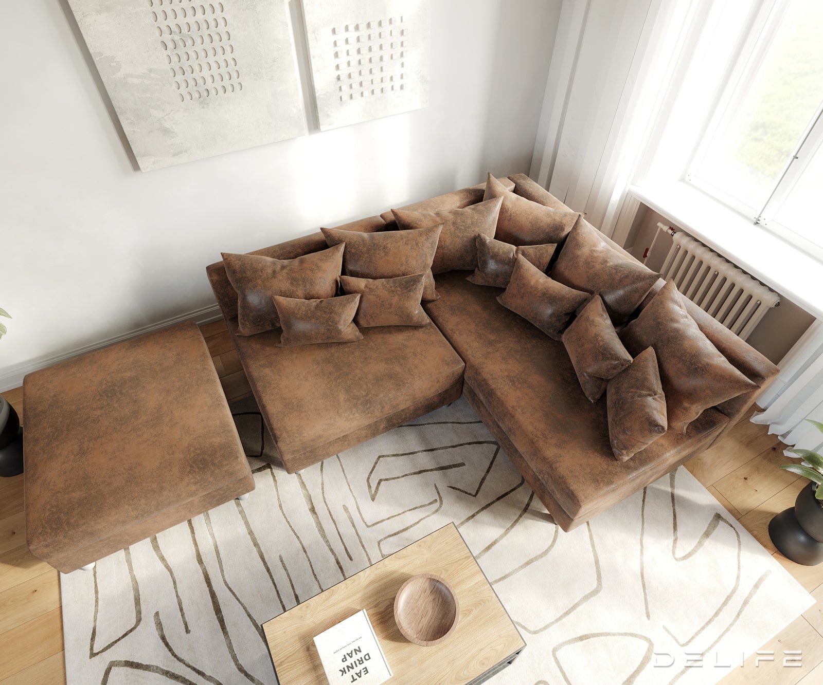 Kutna garnitura Clovis 200x185cm, Materijal: Mikrovelur