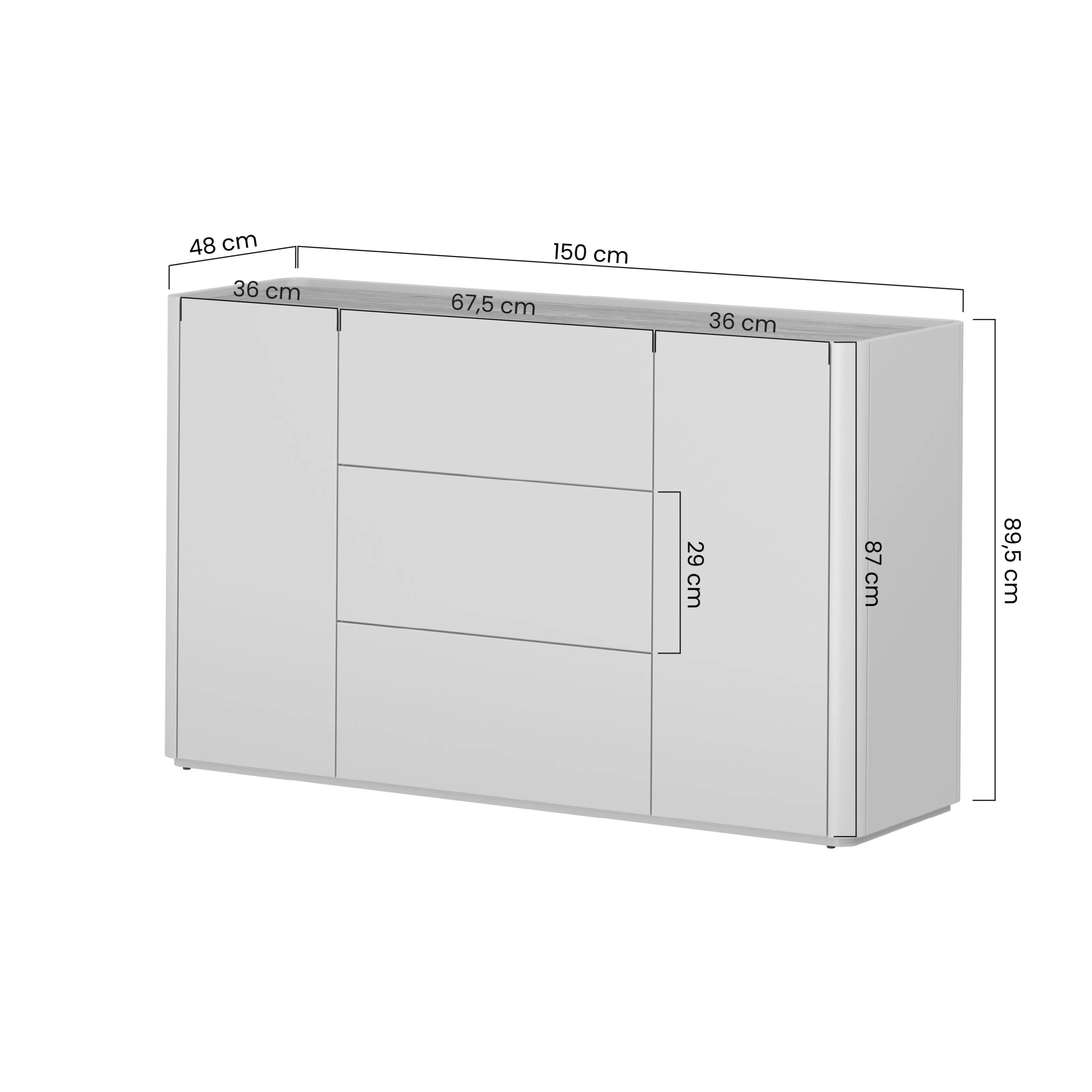Komoda Elivo 150cm, Material: MDF, melaminska plošča