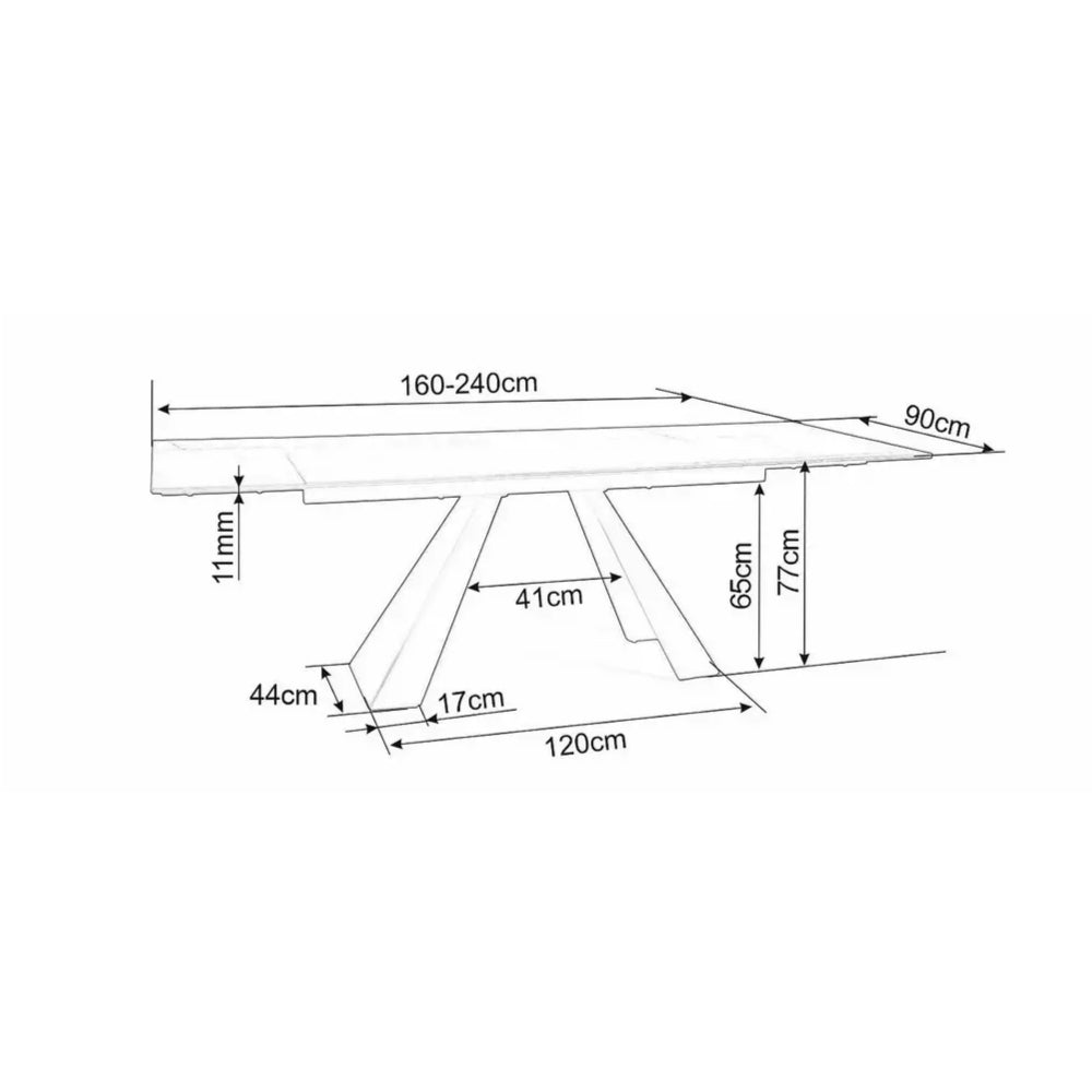 Jedilna miza Salvadore, Material: Kaljeno steklo