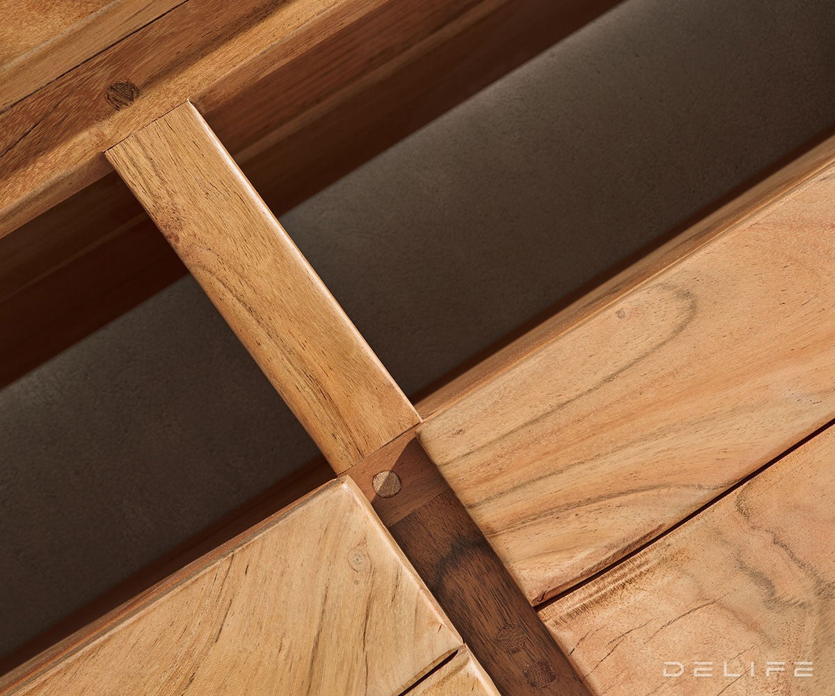 Predalnik Live Edge, 3 predali, 1 prekat, Material: akacija