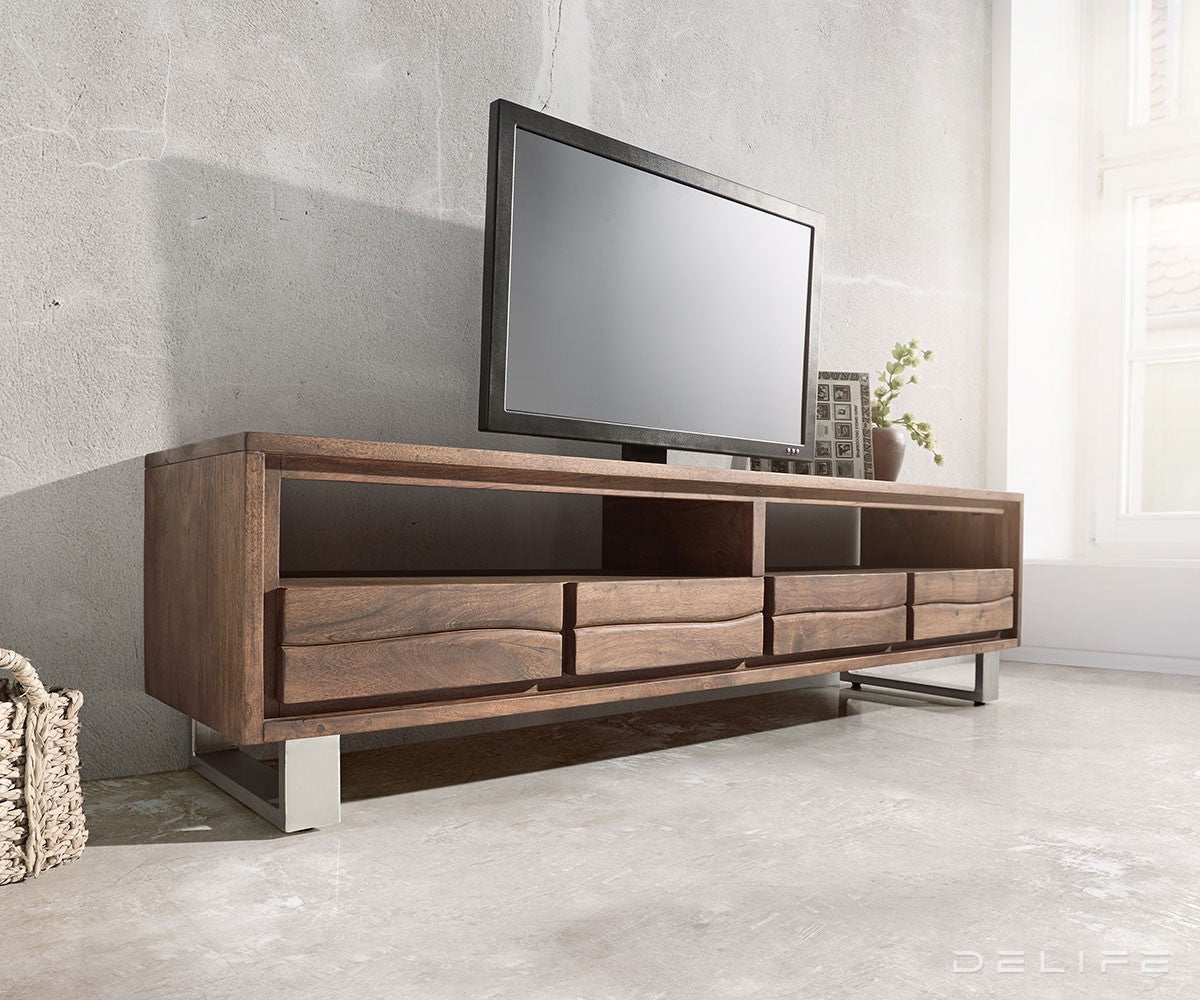 Predalnik Live Edge, 3 predali, 1 prekat, Material: akacija