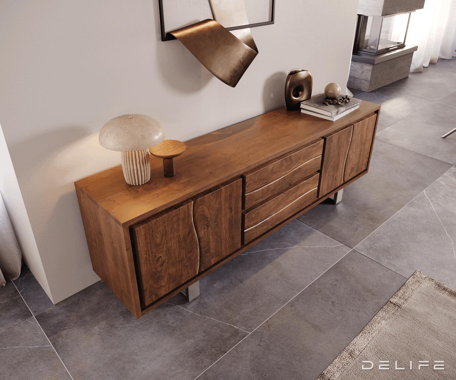 Komoda Live Edge, 200x45cm, Material: Akacija