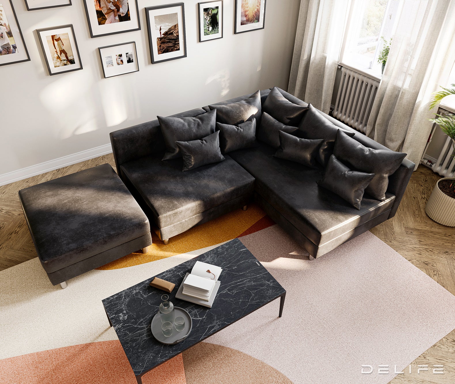 Kutna garnitura Clovis 200x185cm, Materijal: Mikrovelur