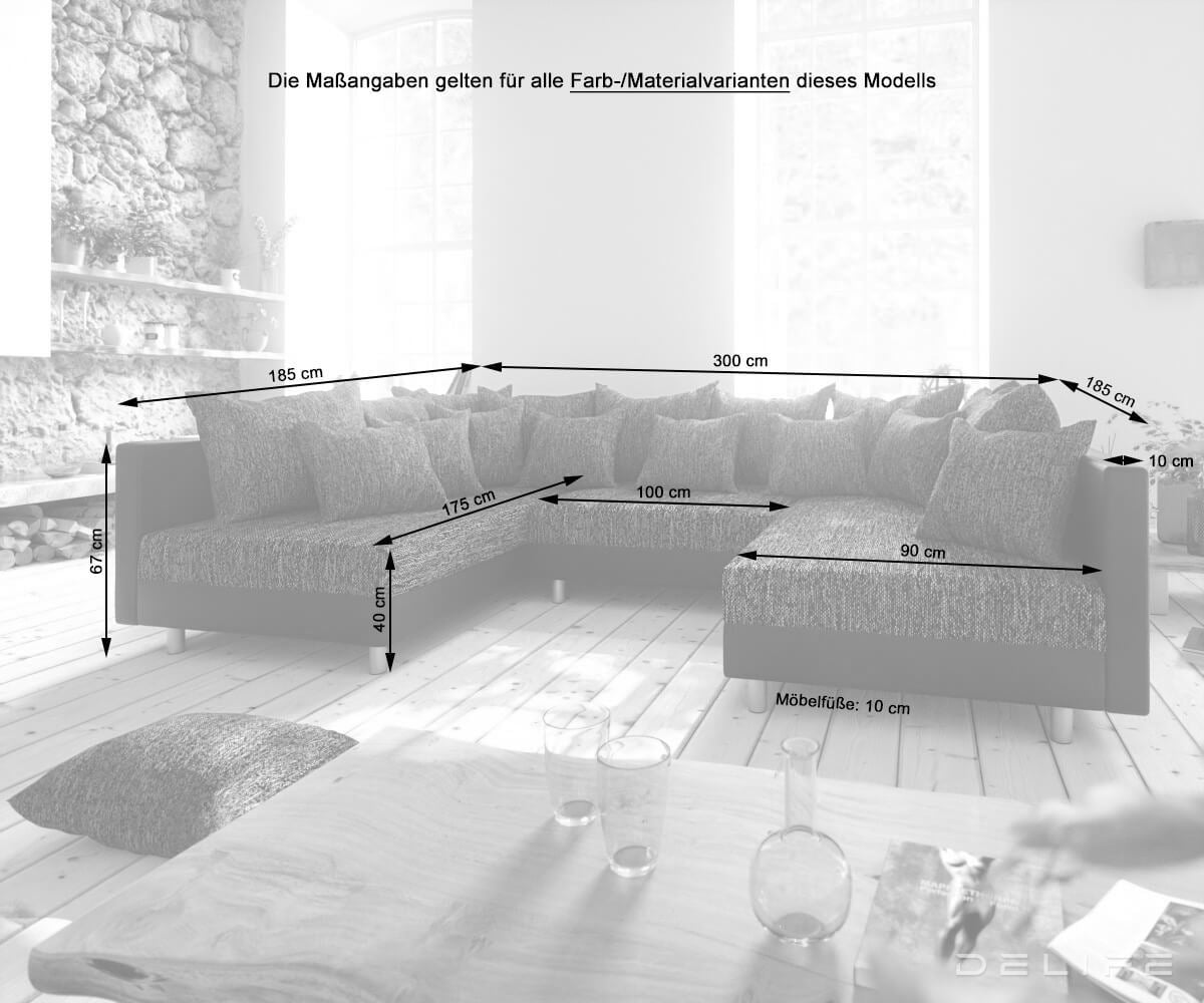 Kotna sedežna garnitura Clovis 300x185cm, Material: Mikrovelur