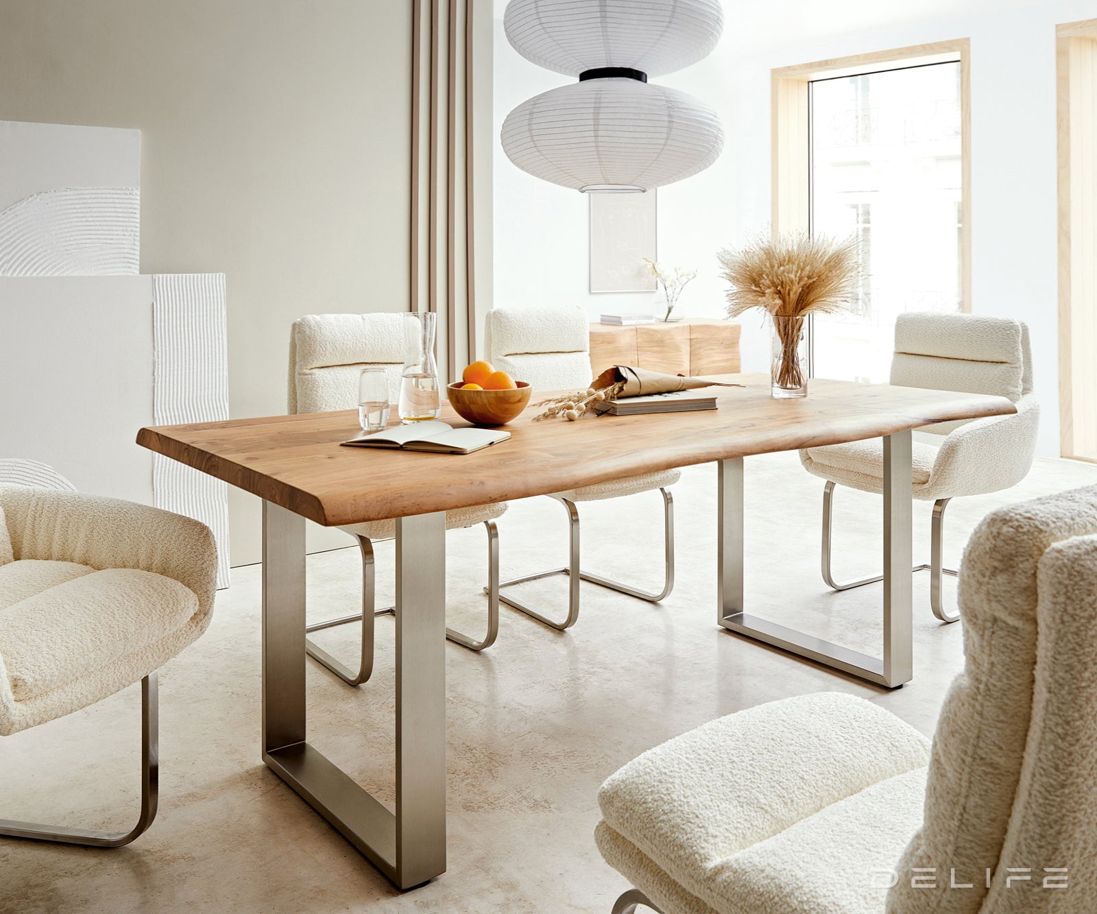 Rob jedilne mize, Material: Akacija, Debelina mizne plošče: 5,5 cm