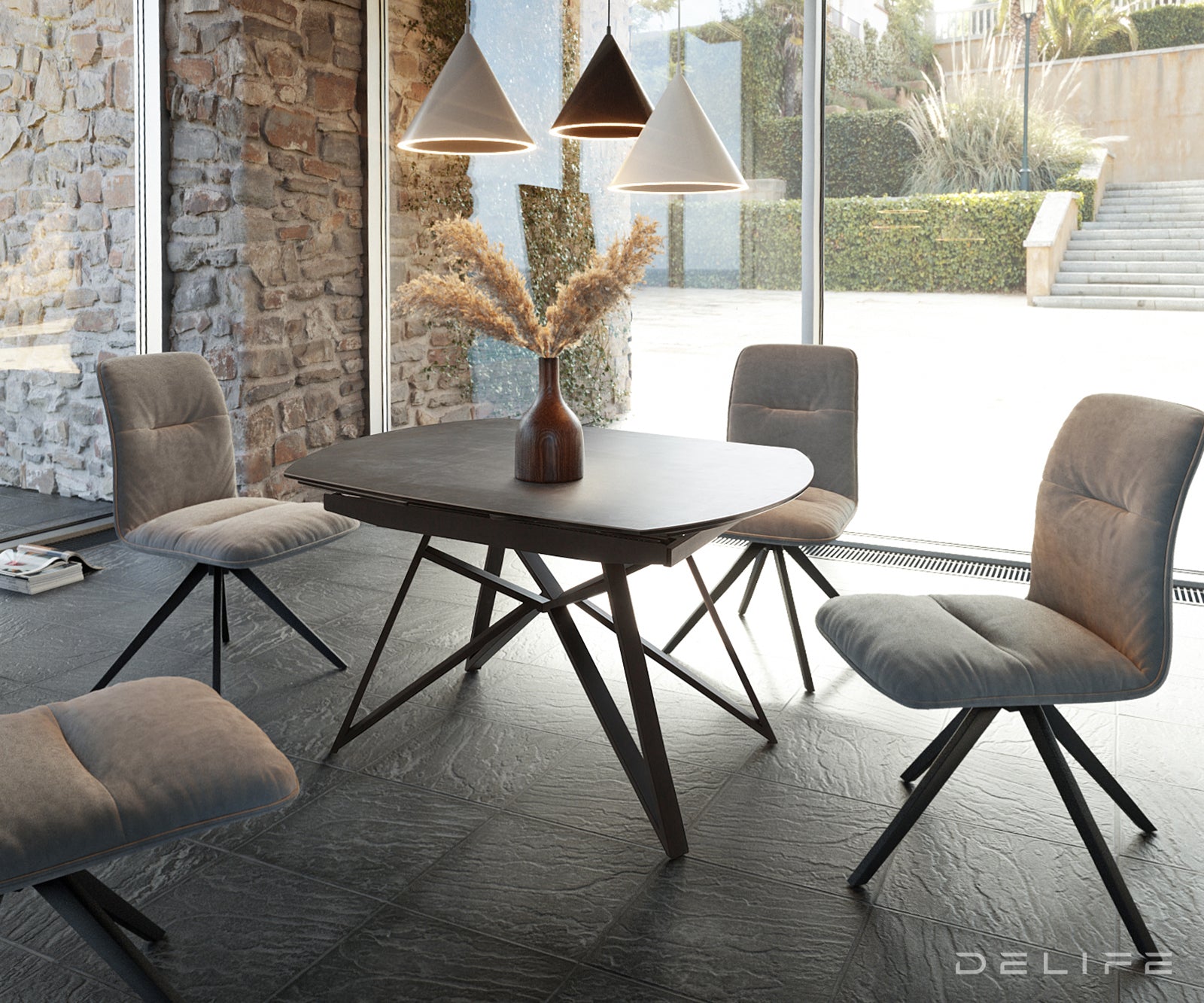 Raztegljiva miza Carlow 130/200x90cm, Material: Keramika