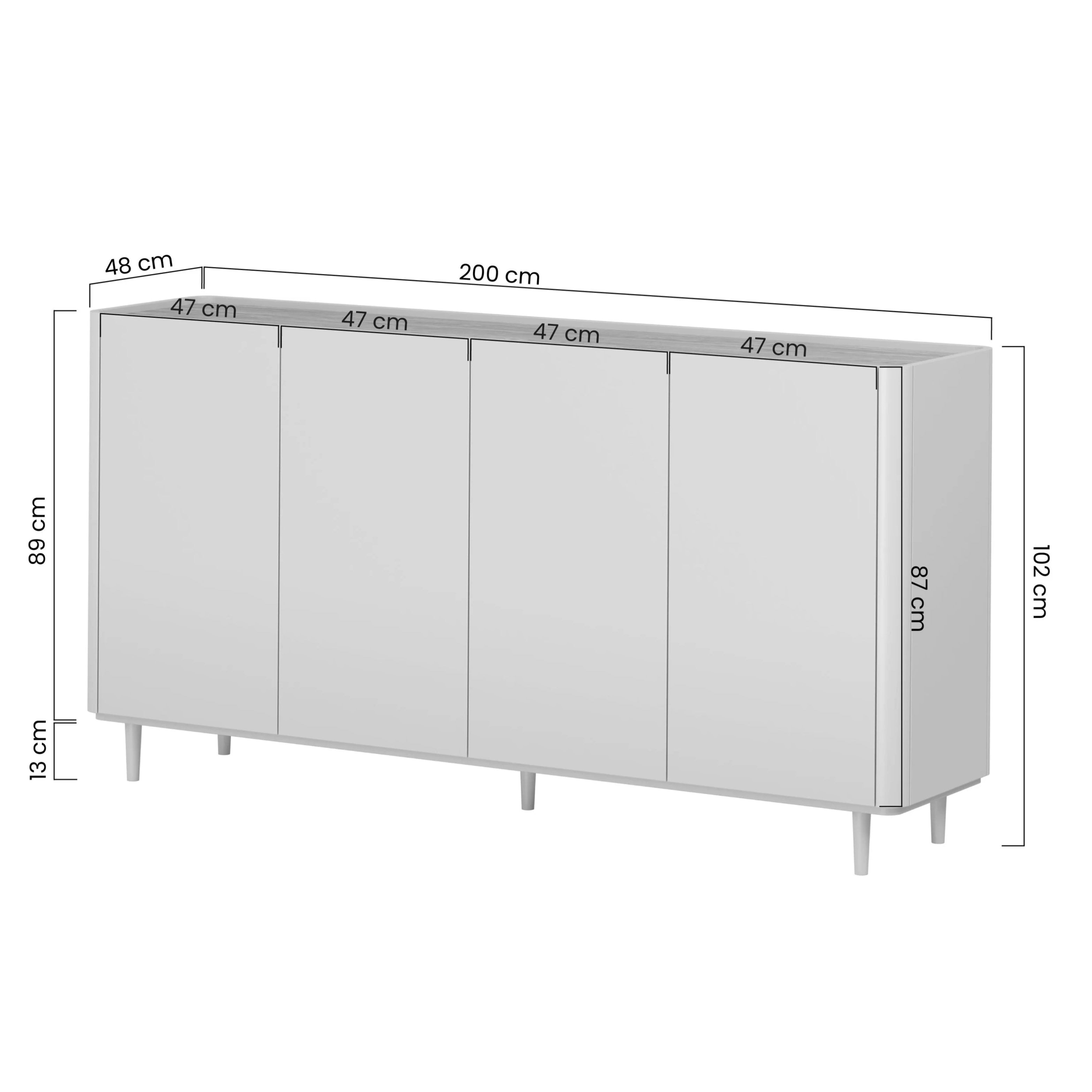 Komoda Elivo 200cm, Material: MDF, melaminska plošča