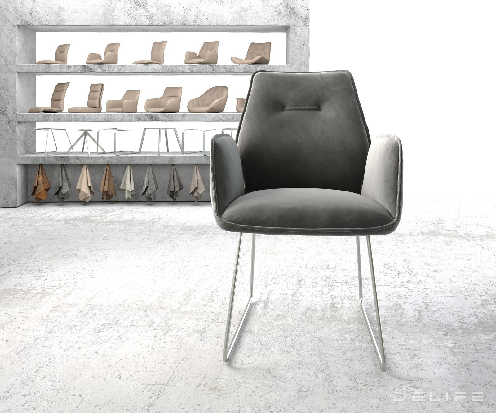 Jedilni stol Zoa, Material: Žamet