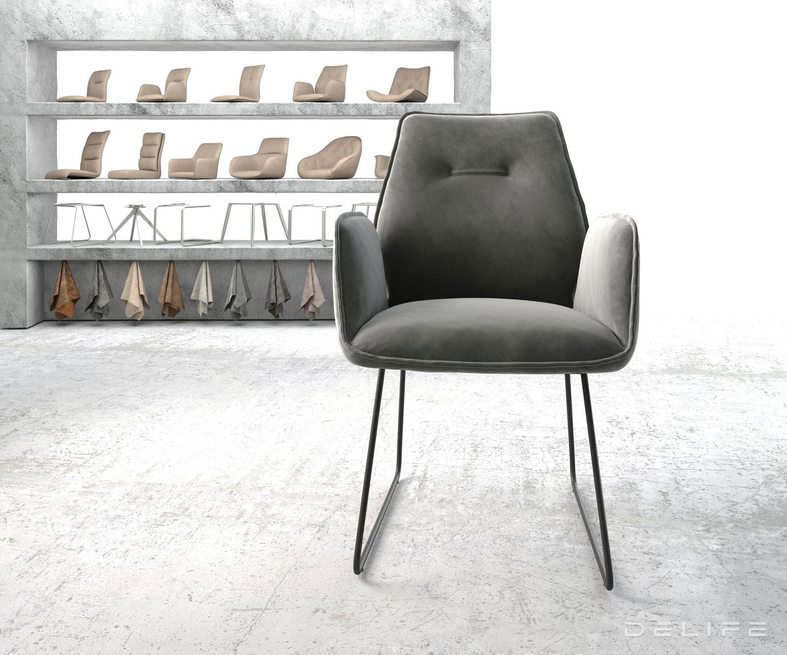 Jedilni stol Zoa, Material: Žamet